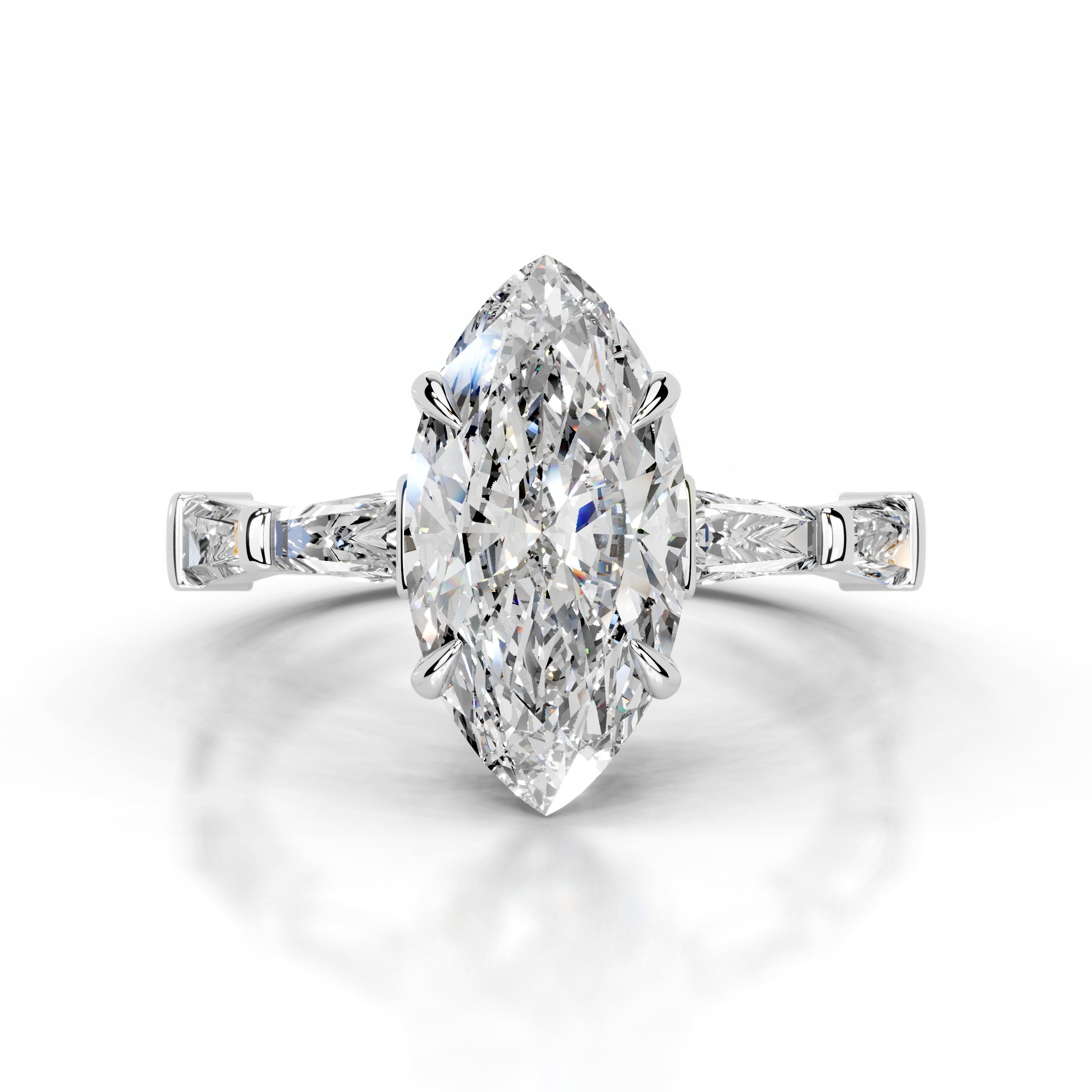 Nidia Diamond Engagement Ring - 18K White Gold