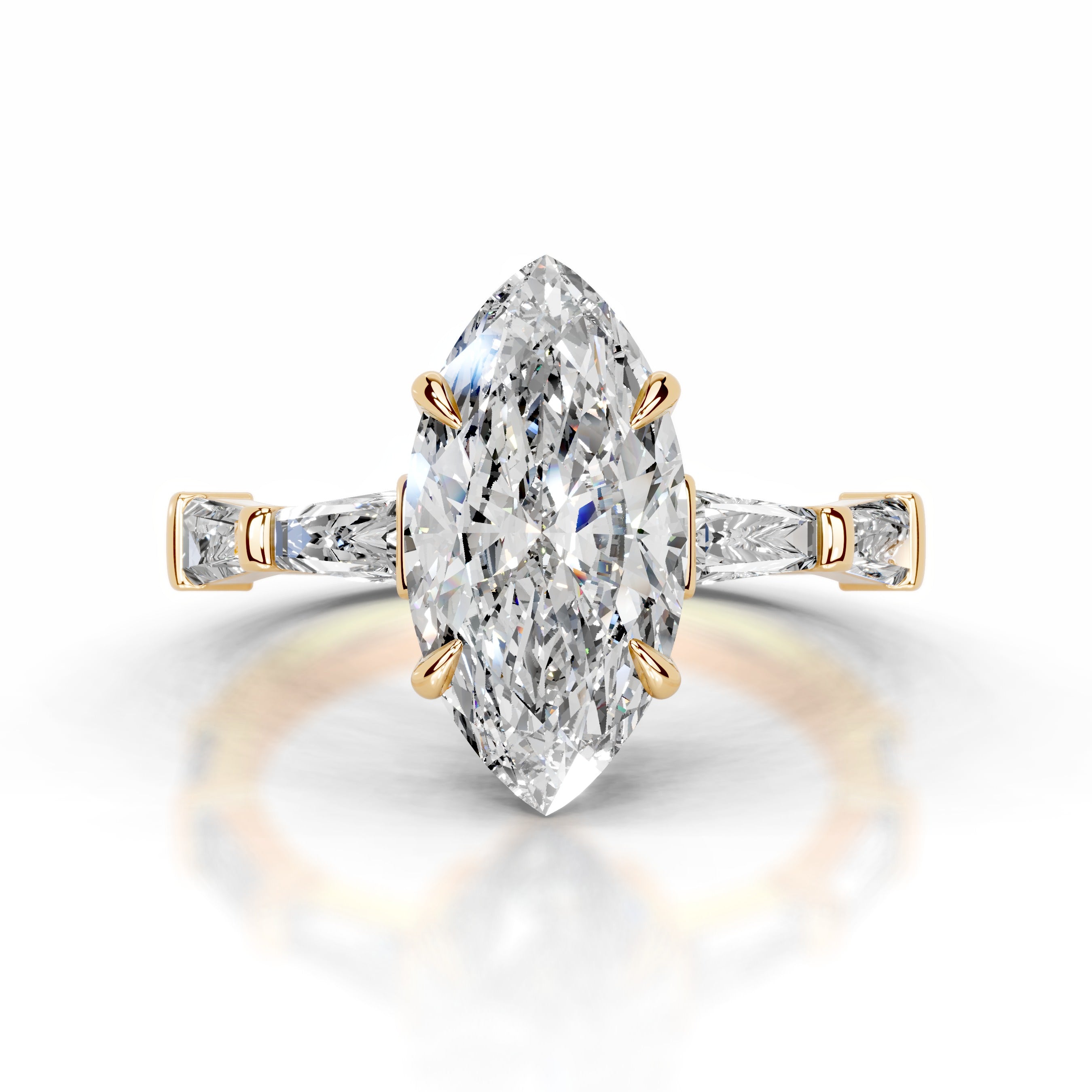 Nidia Diamond Engagement Ring - 18K Yellow Gold