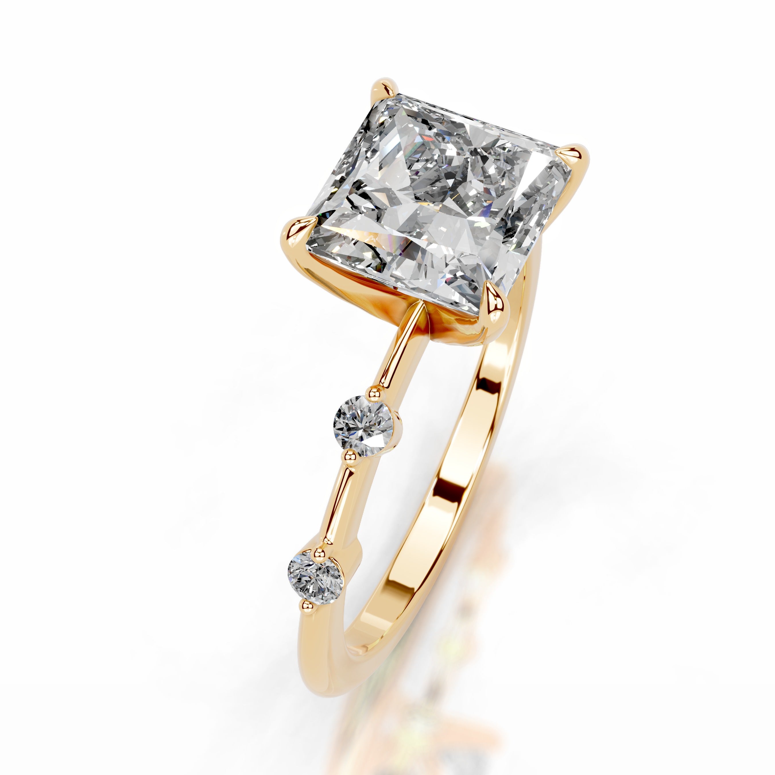 Timmey Diamond Engagement Ring  - 18K Yellow Gold