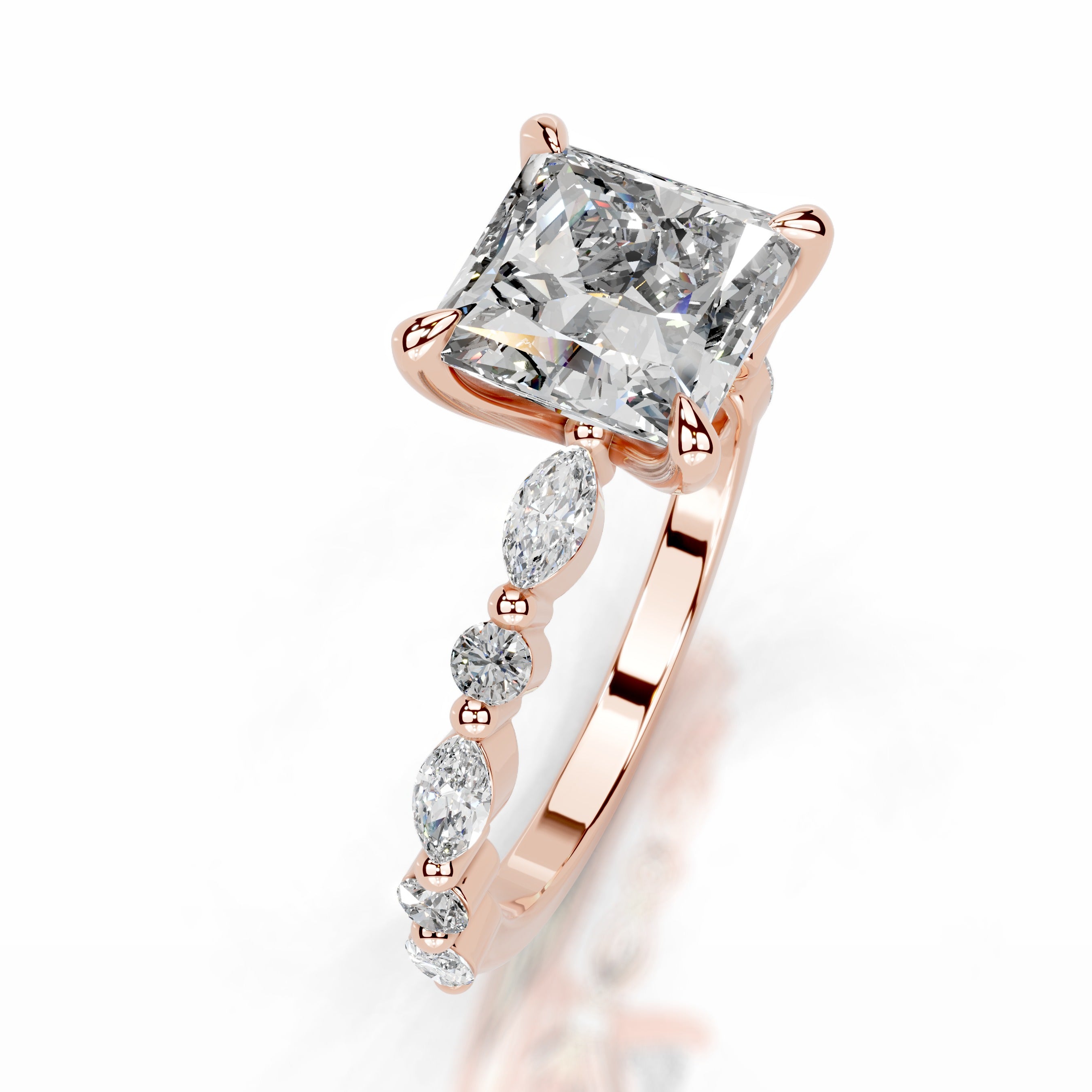 Lagertha Diamond Engagement Ring - 14K Rose Gold