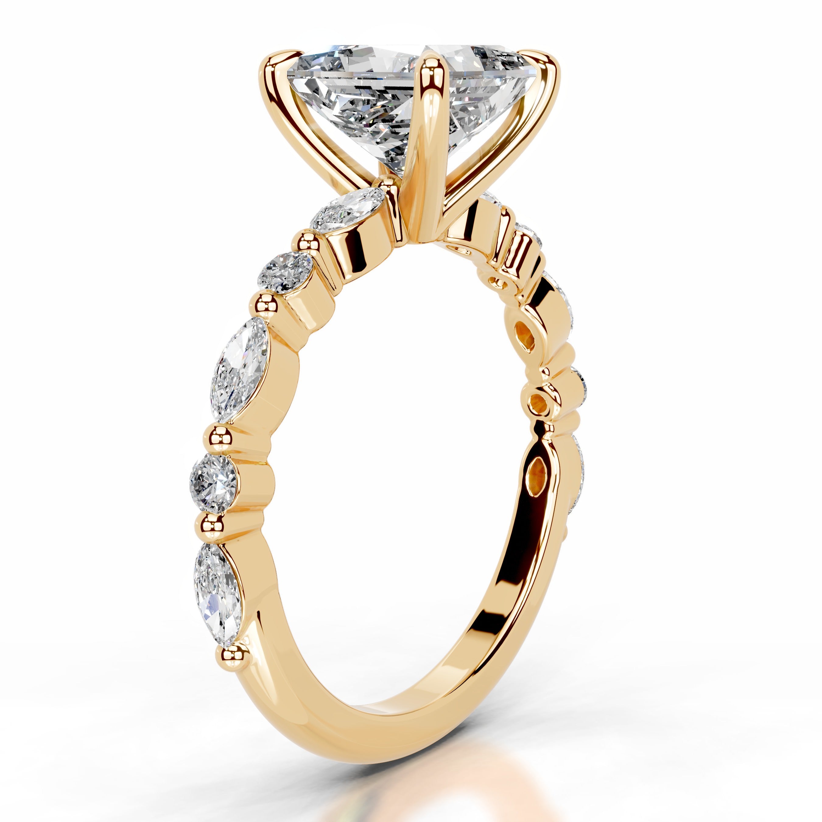 Lagertha Diamond Engagement Ring - 18K Yellow Gold