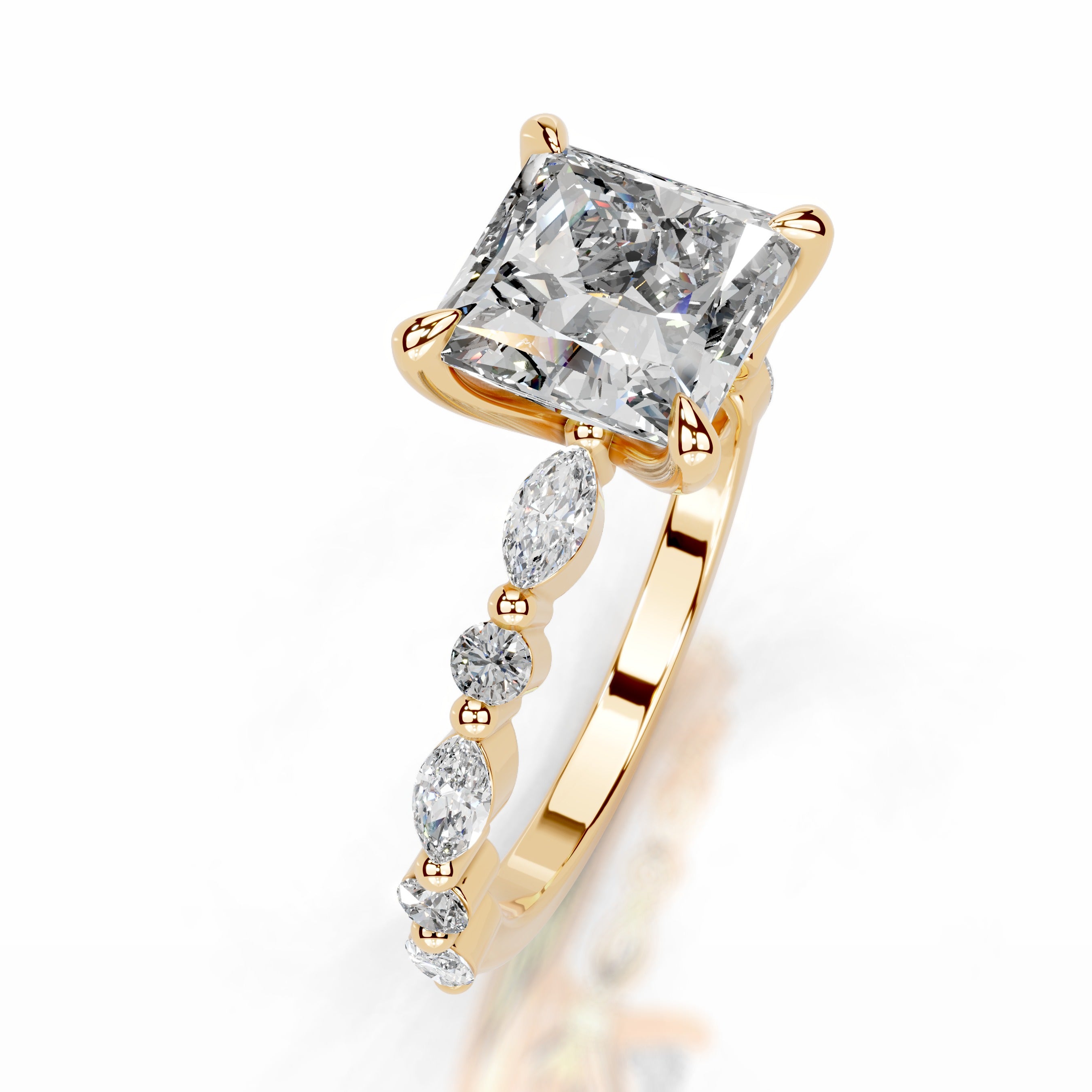 Lagertha Diamond Engagement Ring - 18K Yellow Gold