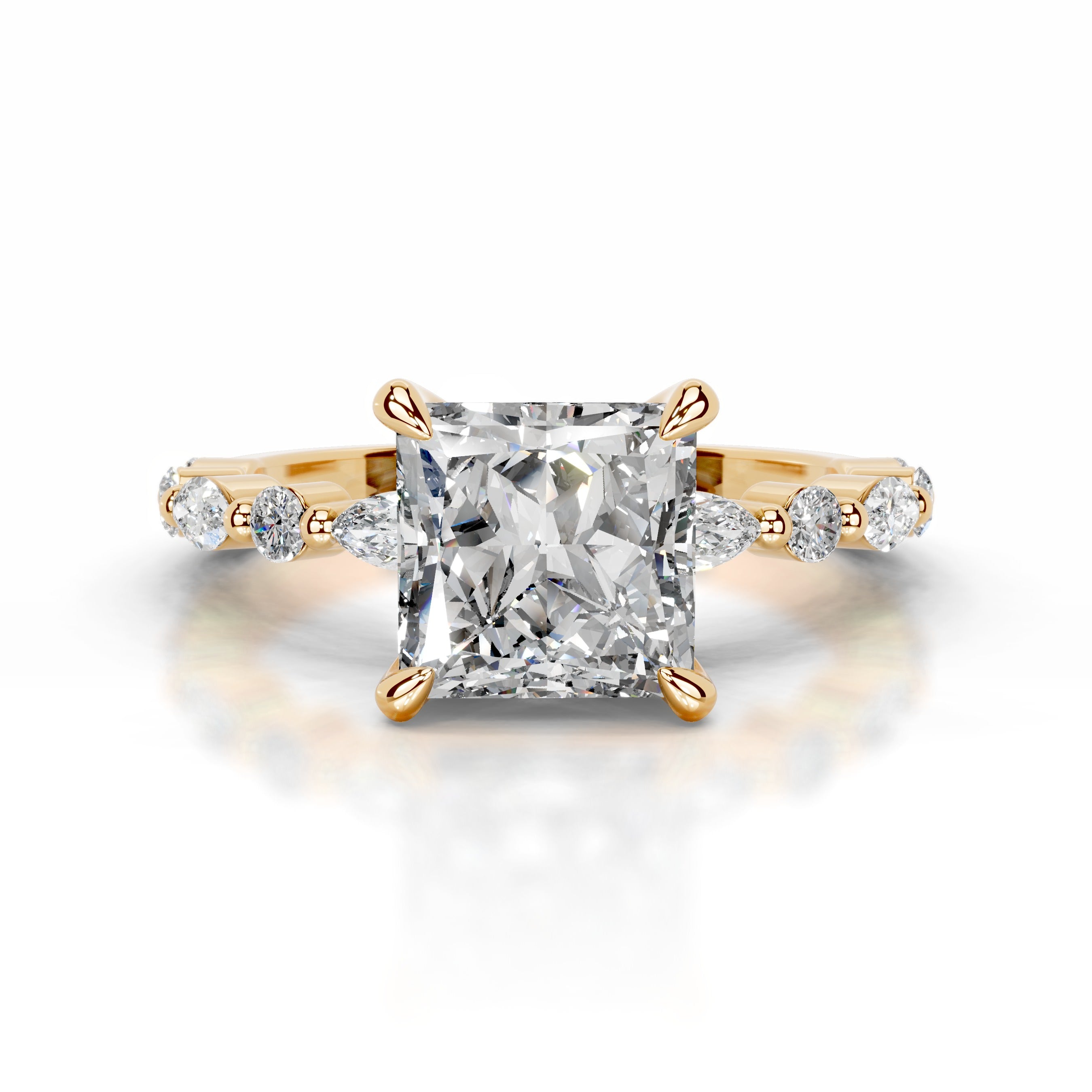 Lagertha Diamond Engagement Ring - 18K Yellow Gold