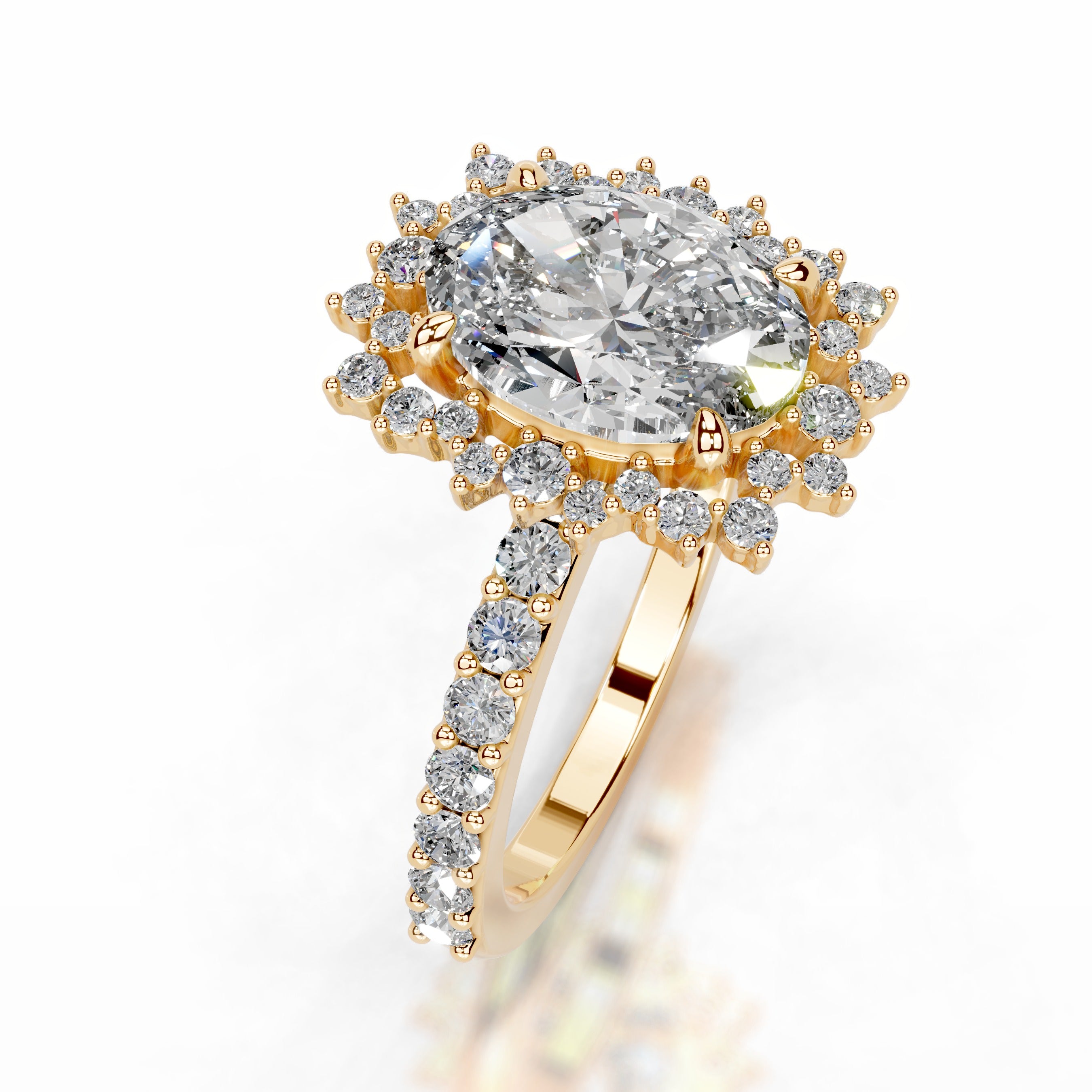 Gertrud Diamond Engagement Ring - 18K Yellow Gold