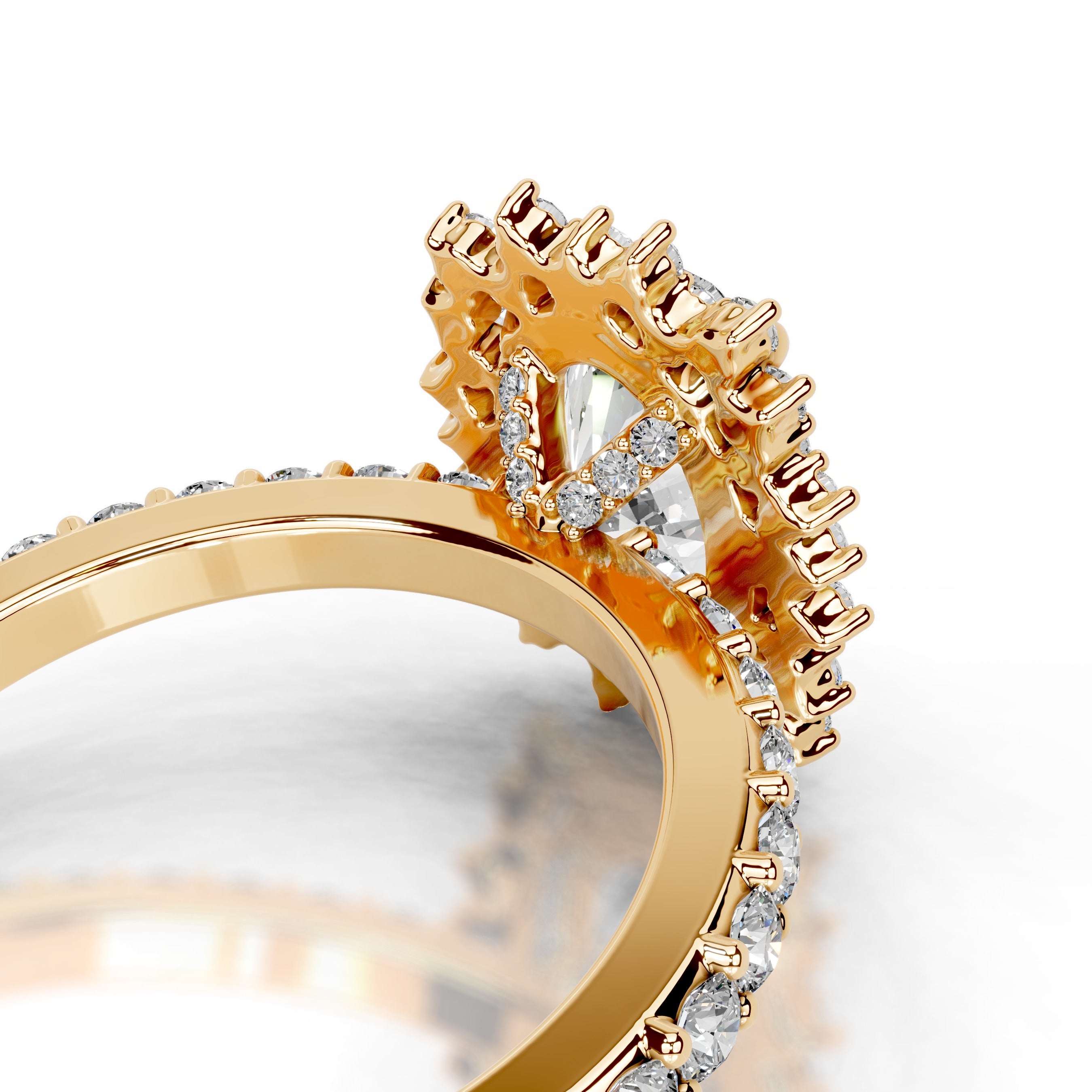 Gertrud Diamond Engagement Ring - 18K Yellow Gold