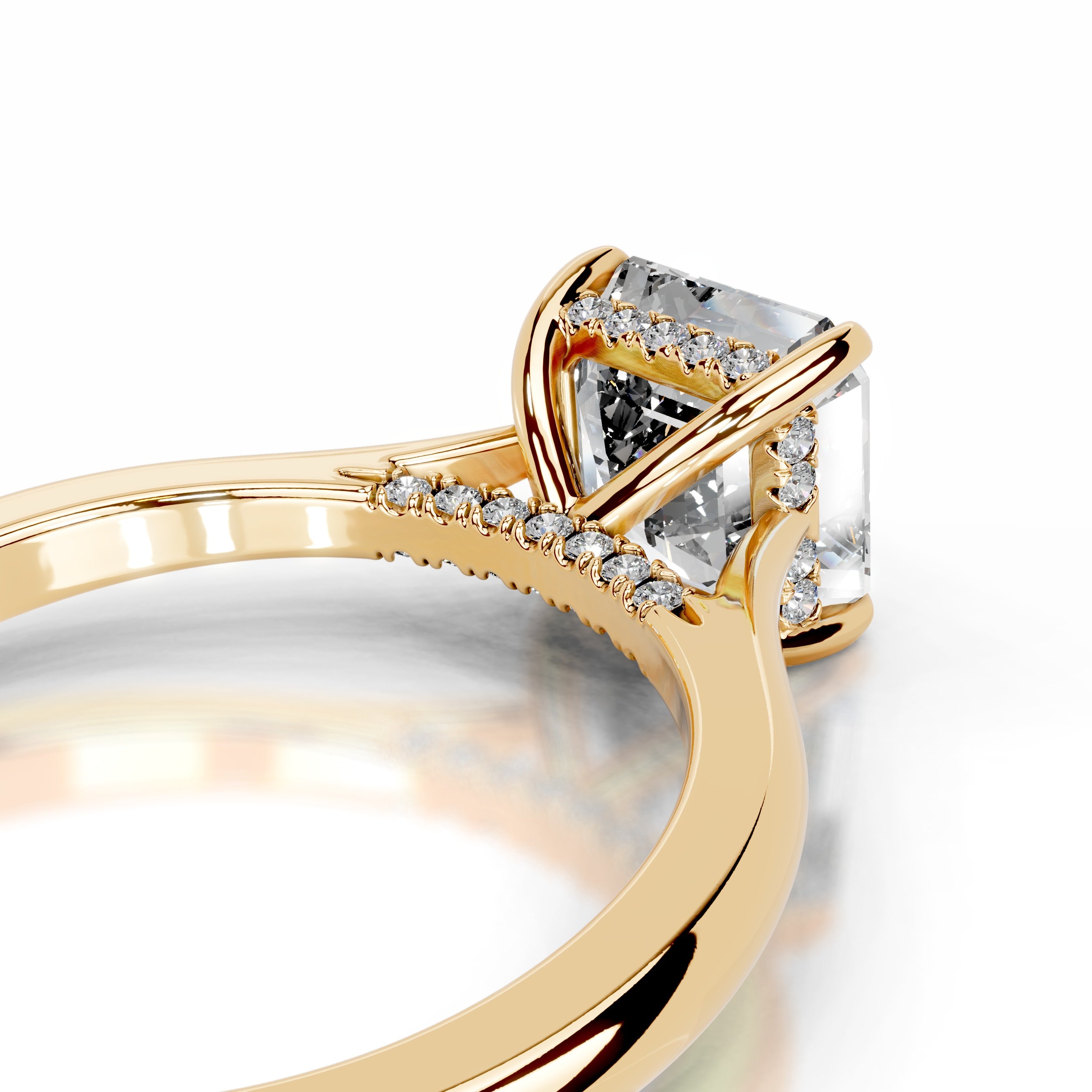 Hilda Diamond Engagement Ring - 18K Yellow Gold