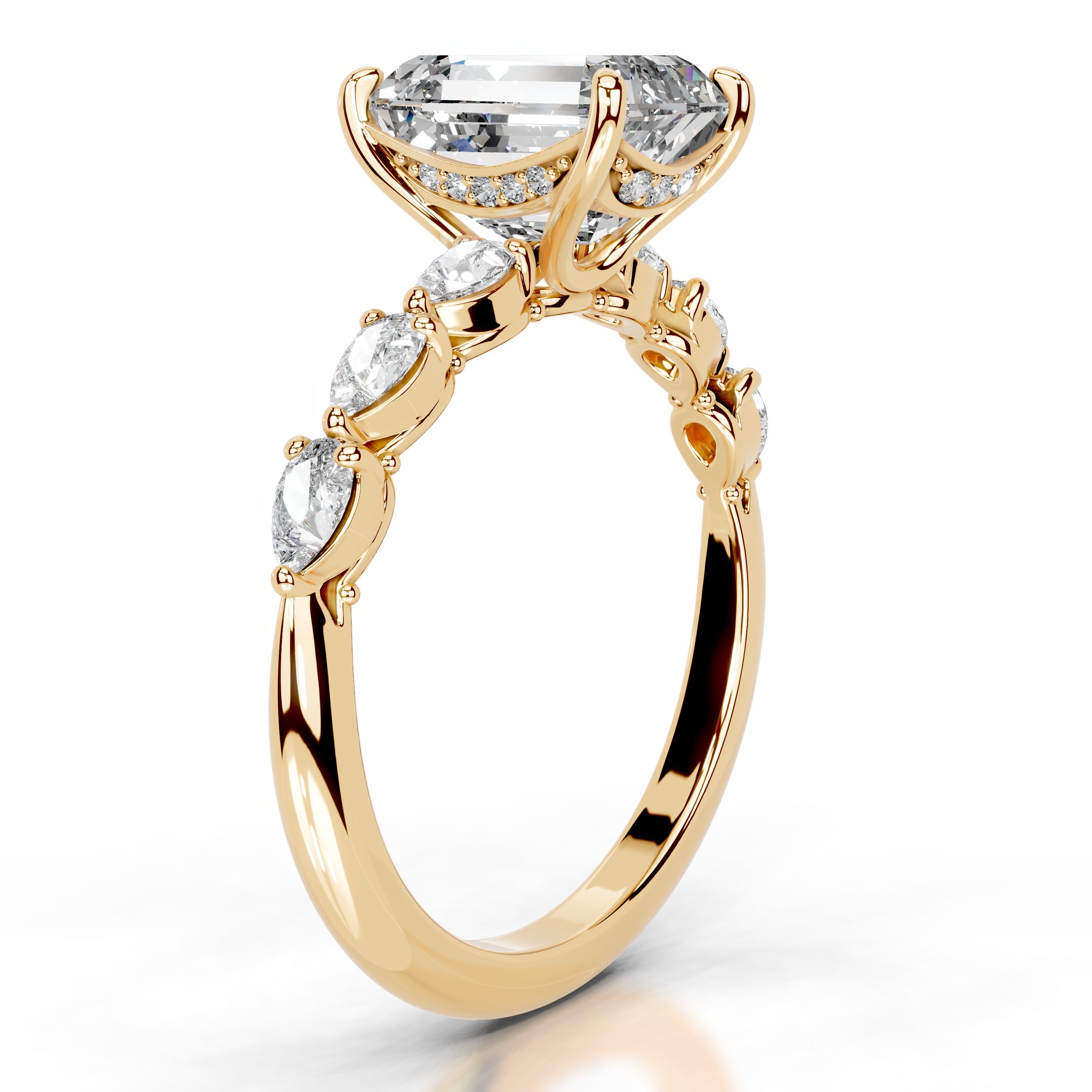 Alinta Diamond Engagement Ring - 18K Yellow Gold