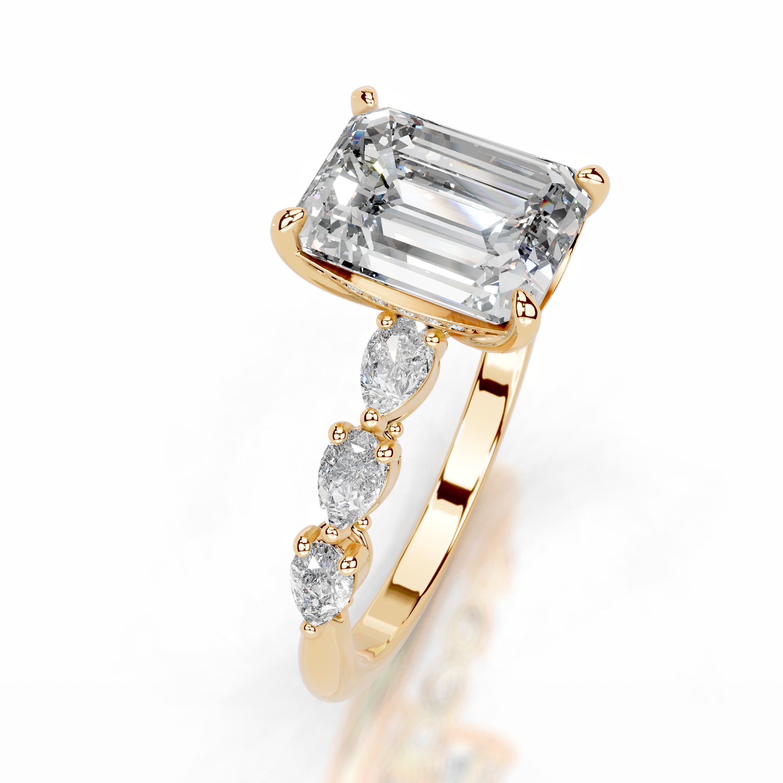 Alinta Diamond Engagement Ring - 18K Yellow Gold