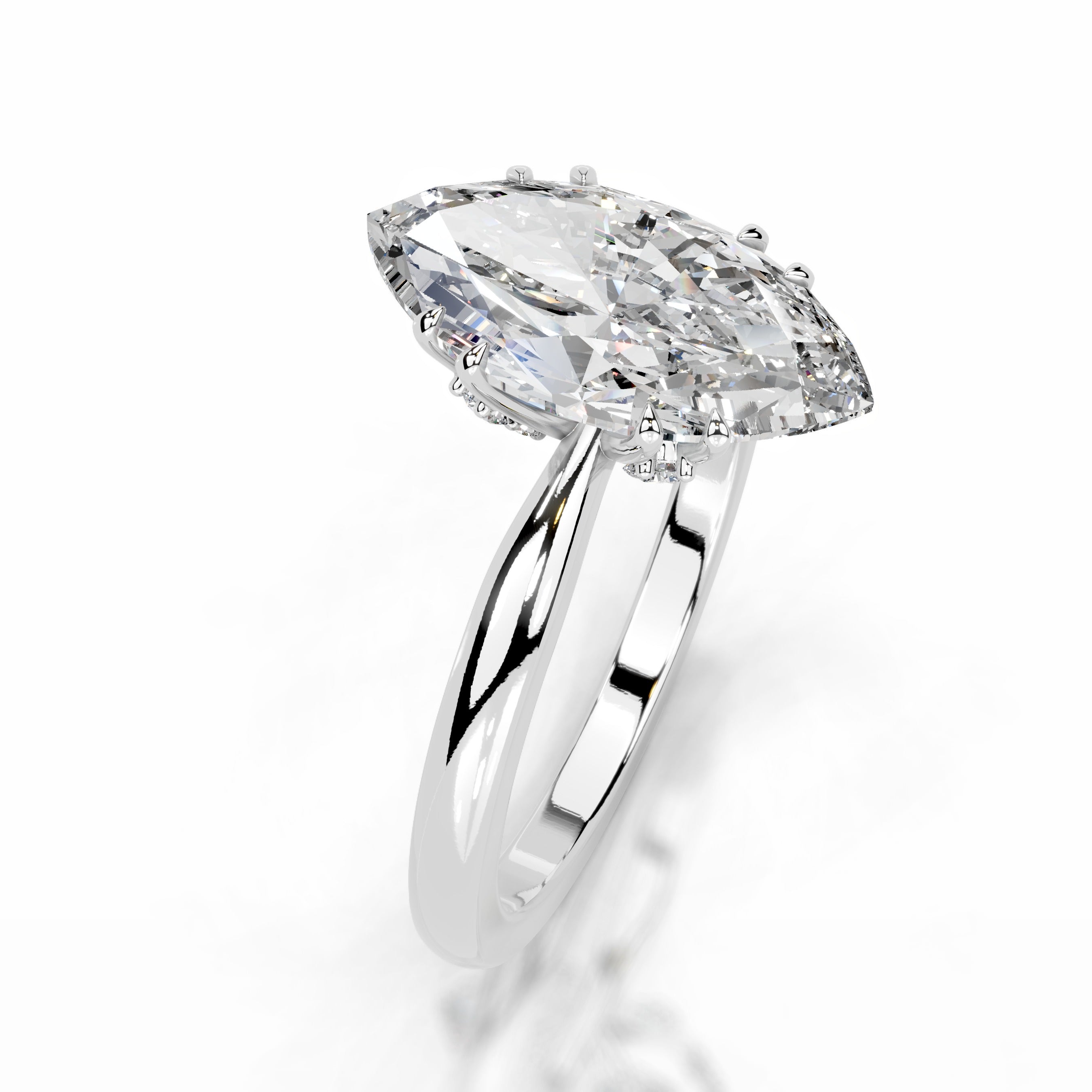 Badia Diamond Engagement Ring - 18K White Gold