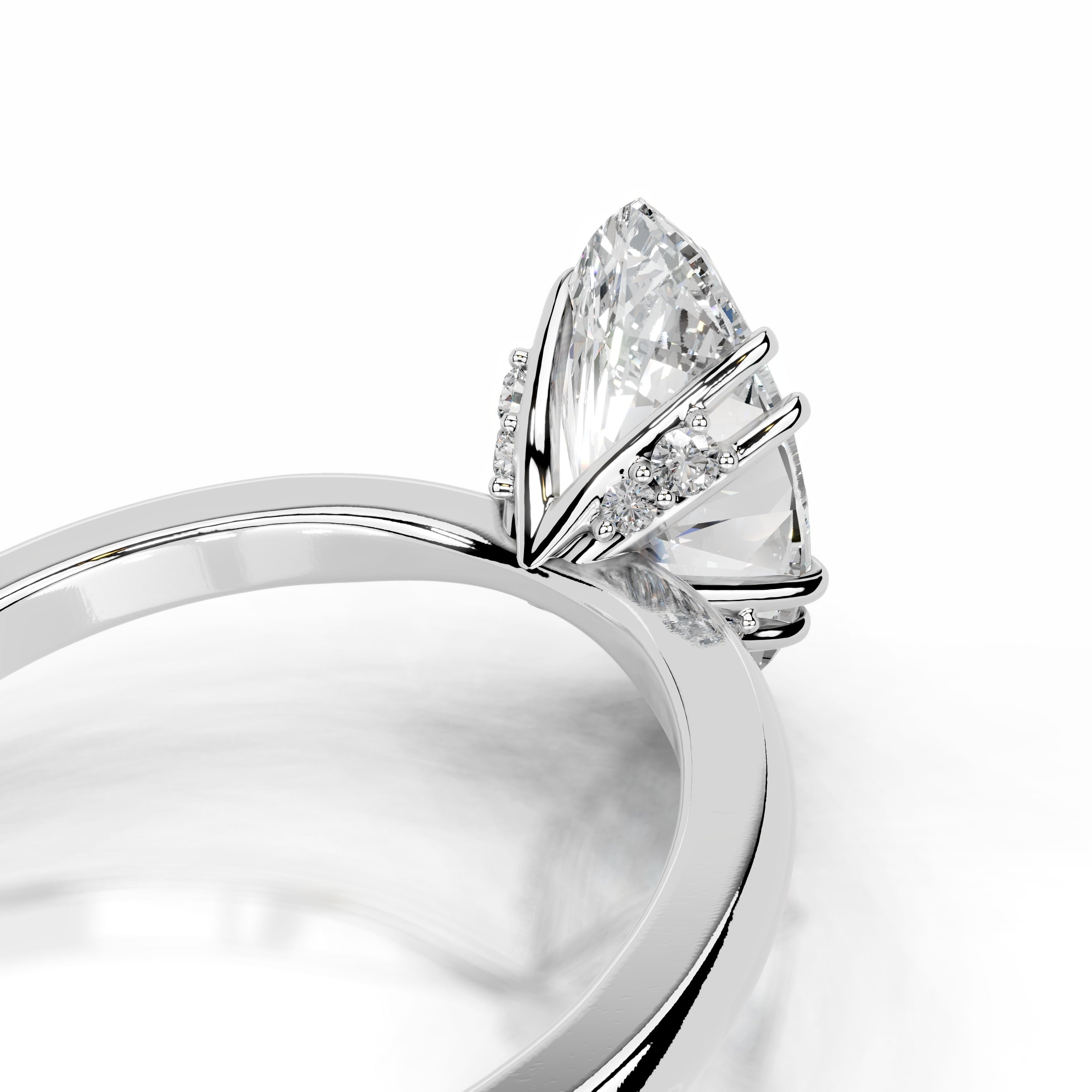 Badia Diamond Engagement Ring - 18K White Gold