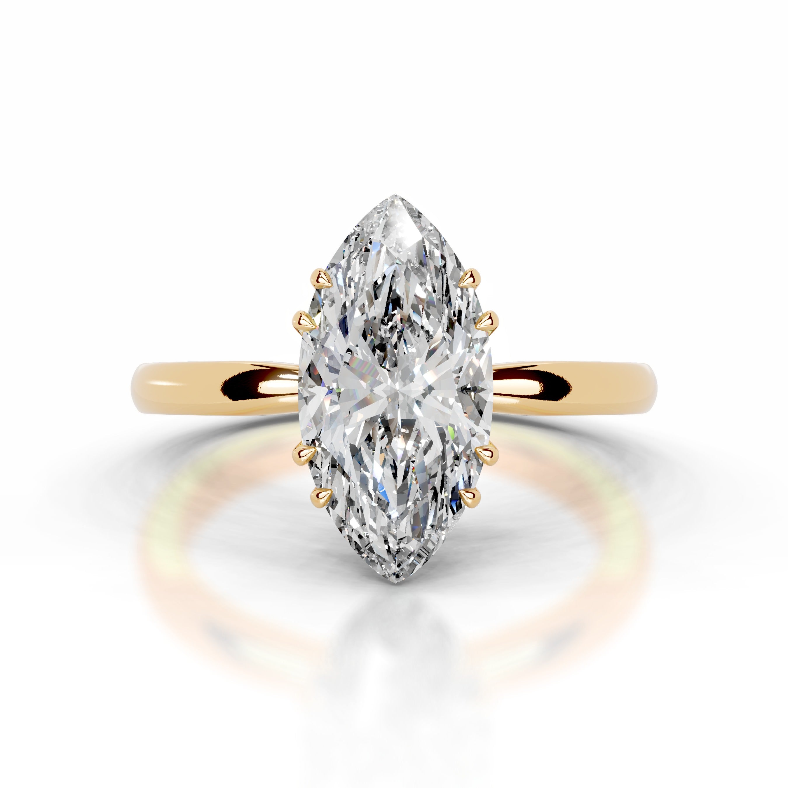 Badia Diamond Engagement Ring - 18K Yellow Gold