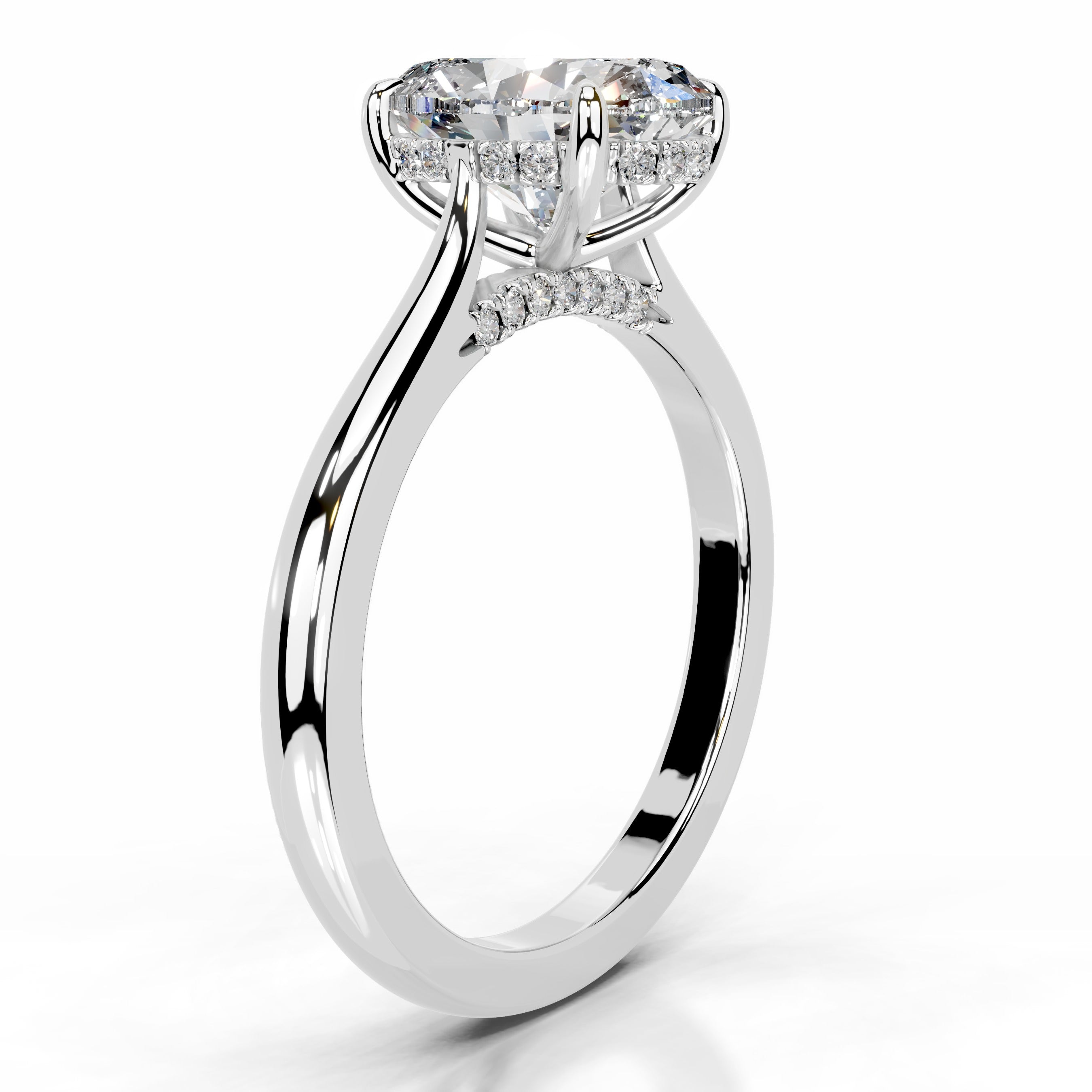 Bahia Diamond Engagement Ring - 14 White Gold - Main Stone 1.02 Carat