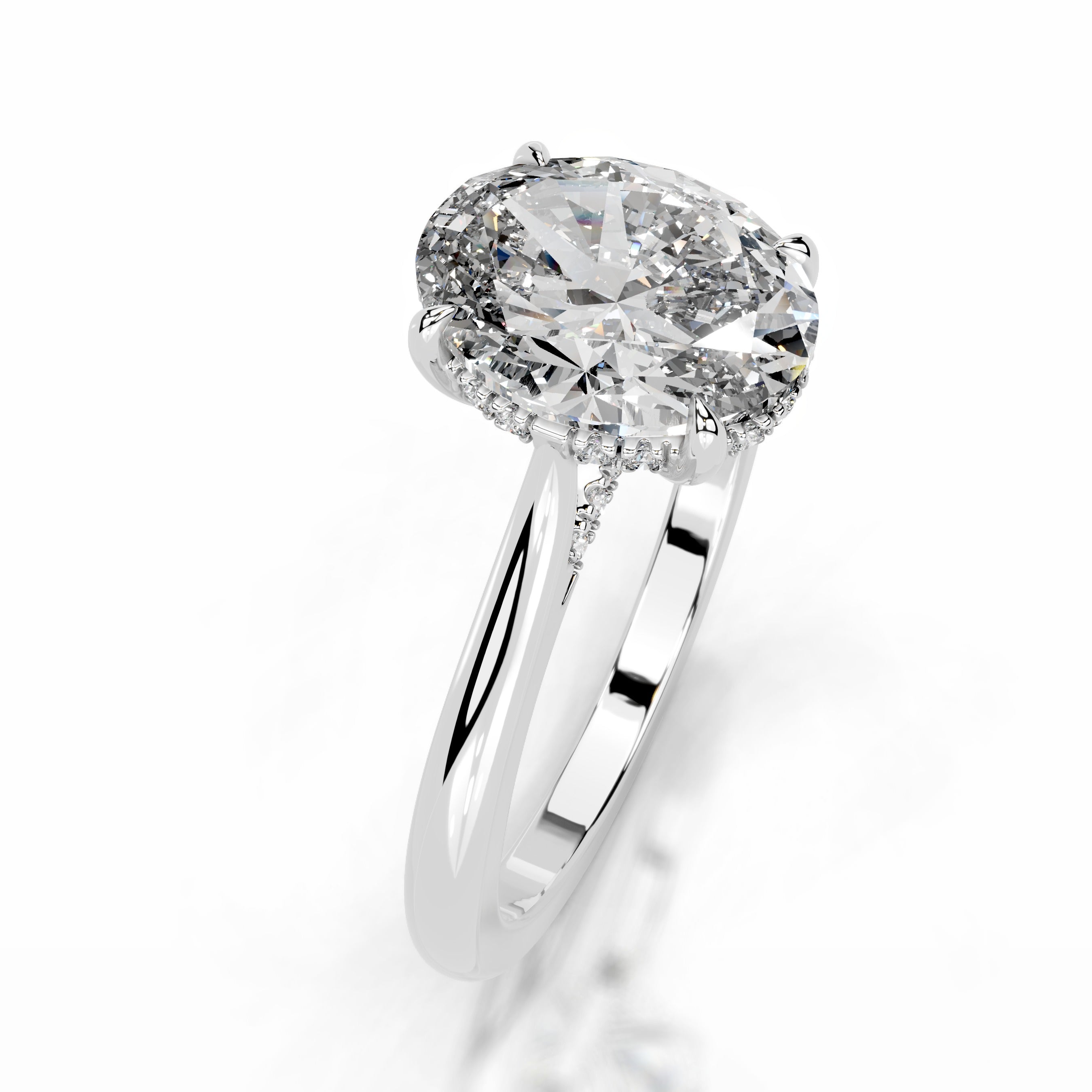 Bahia Diamond Engagement Ring - 14 White Gold - Main Stone 1.02 Carat