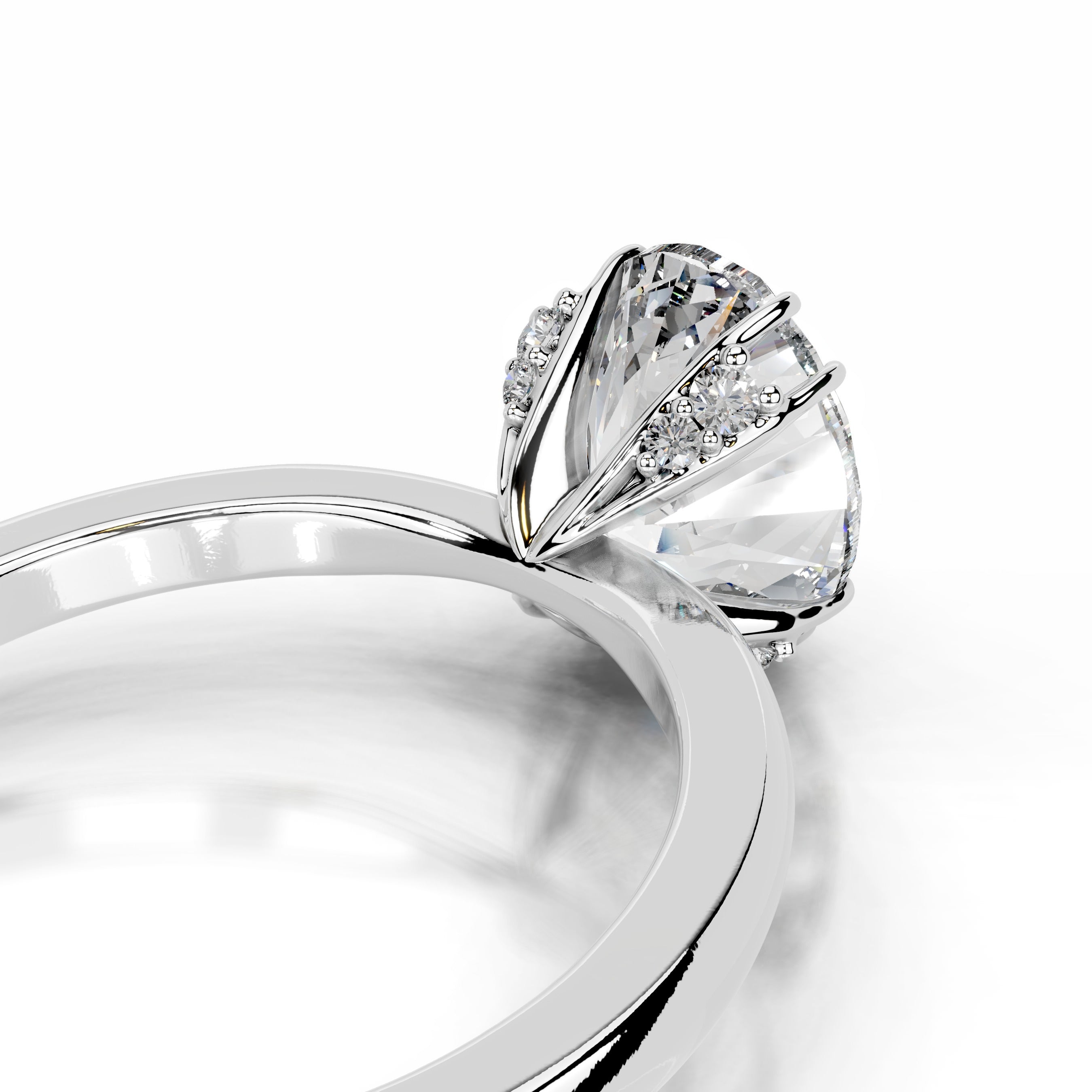 Ballina Diamond Engagement Ring - 18K White Gold