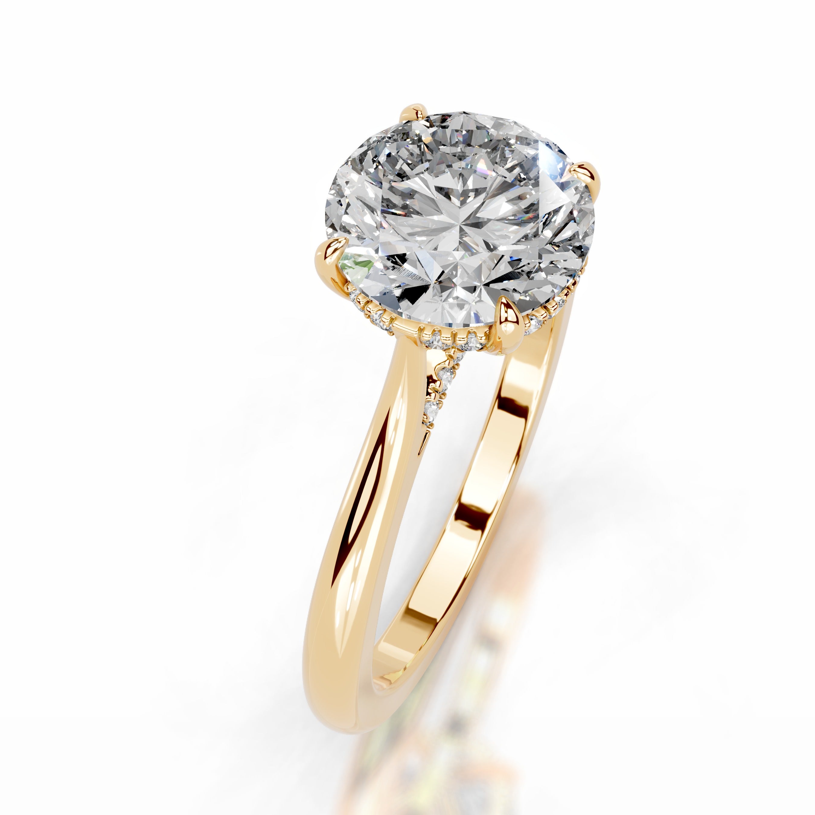 Kiara Diamond Engagement Ring  - 18K Yellow Gold