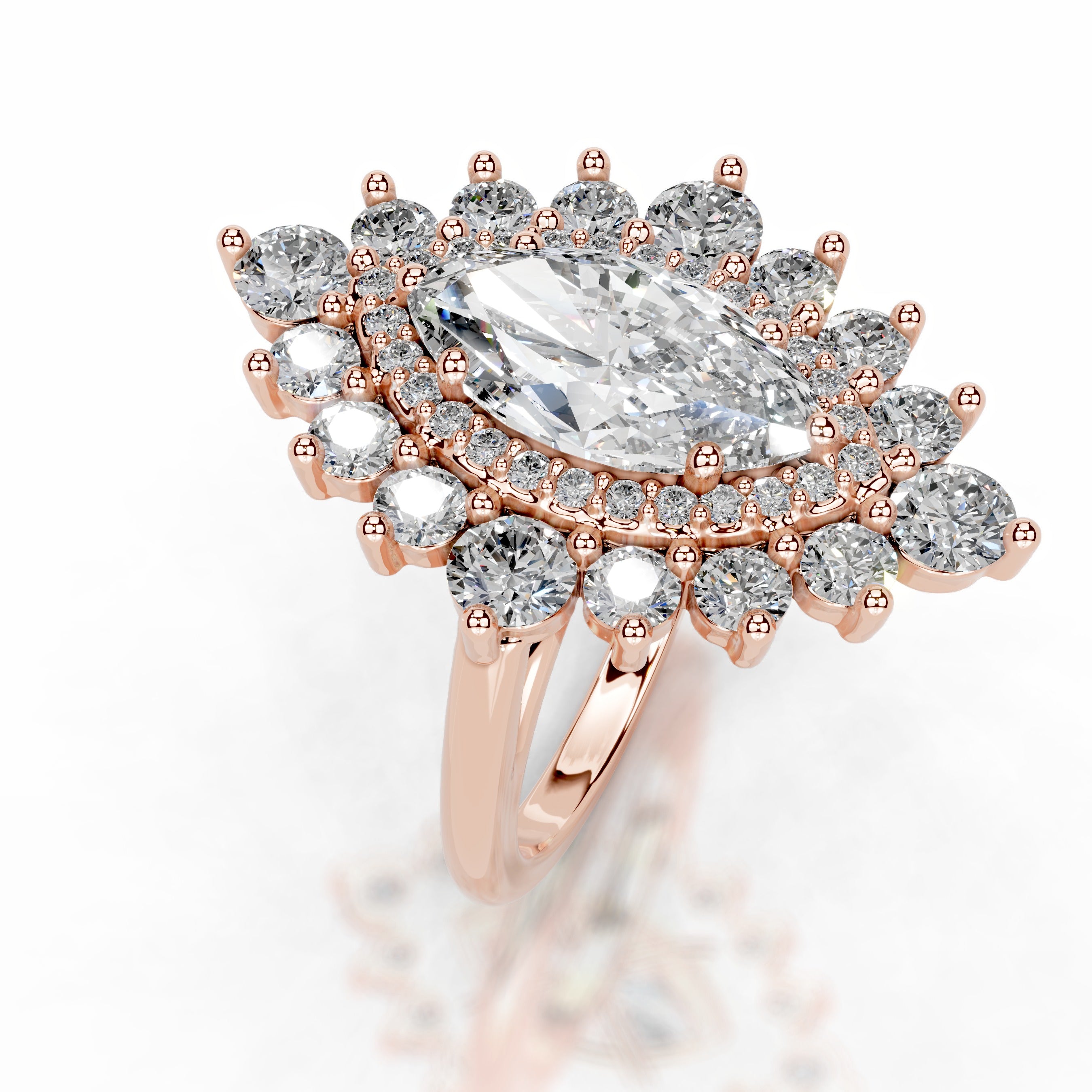 Bruna Diamond Engagement Ring - 14K Rose Gold