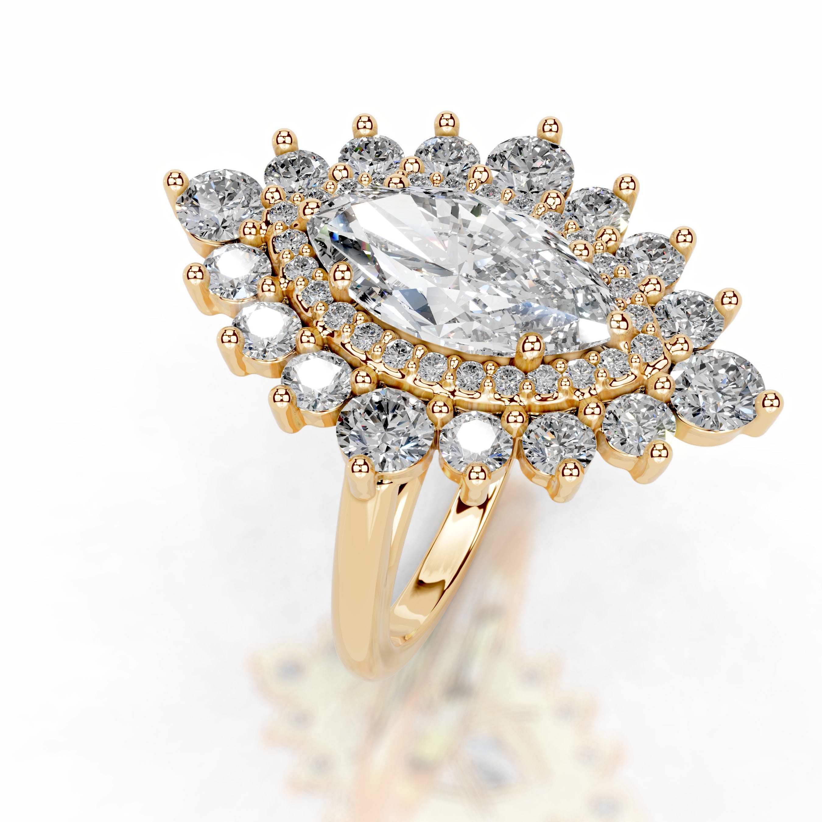 Bruna Diamond Engagement Ring - 18K Yellow Gold