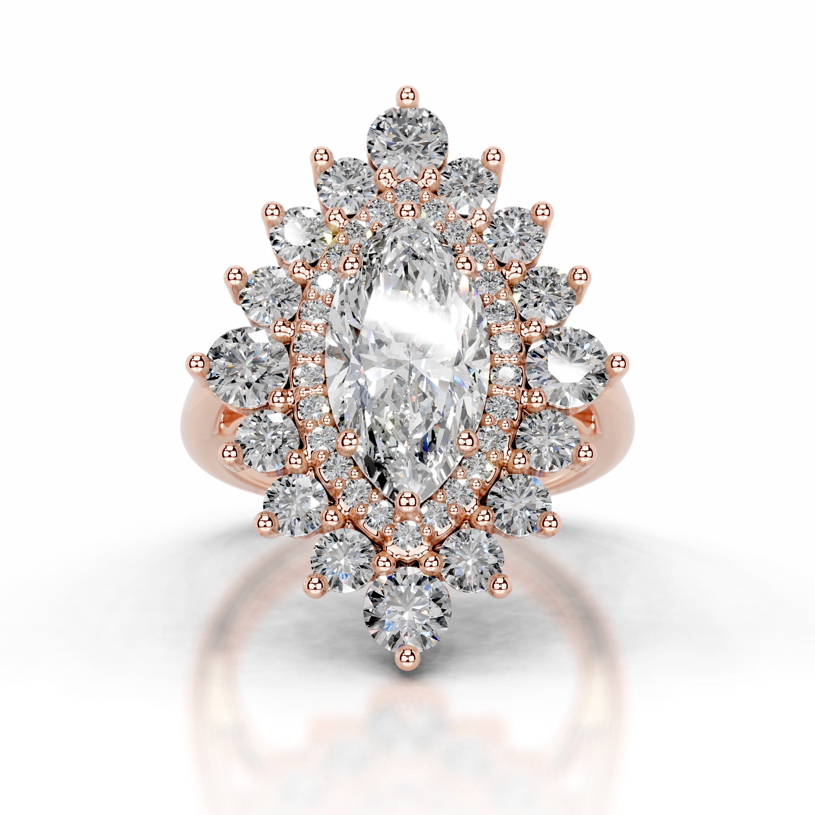 Bruna Diamond Engagement Ring - 14K Rose Gold