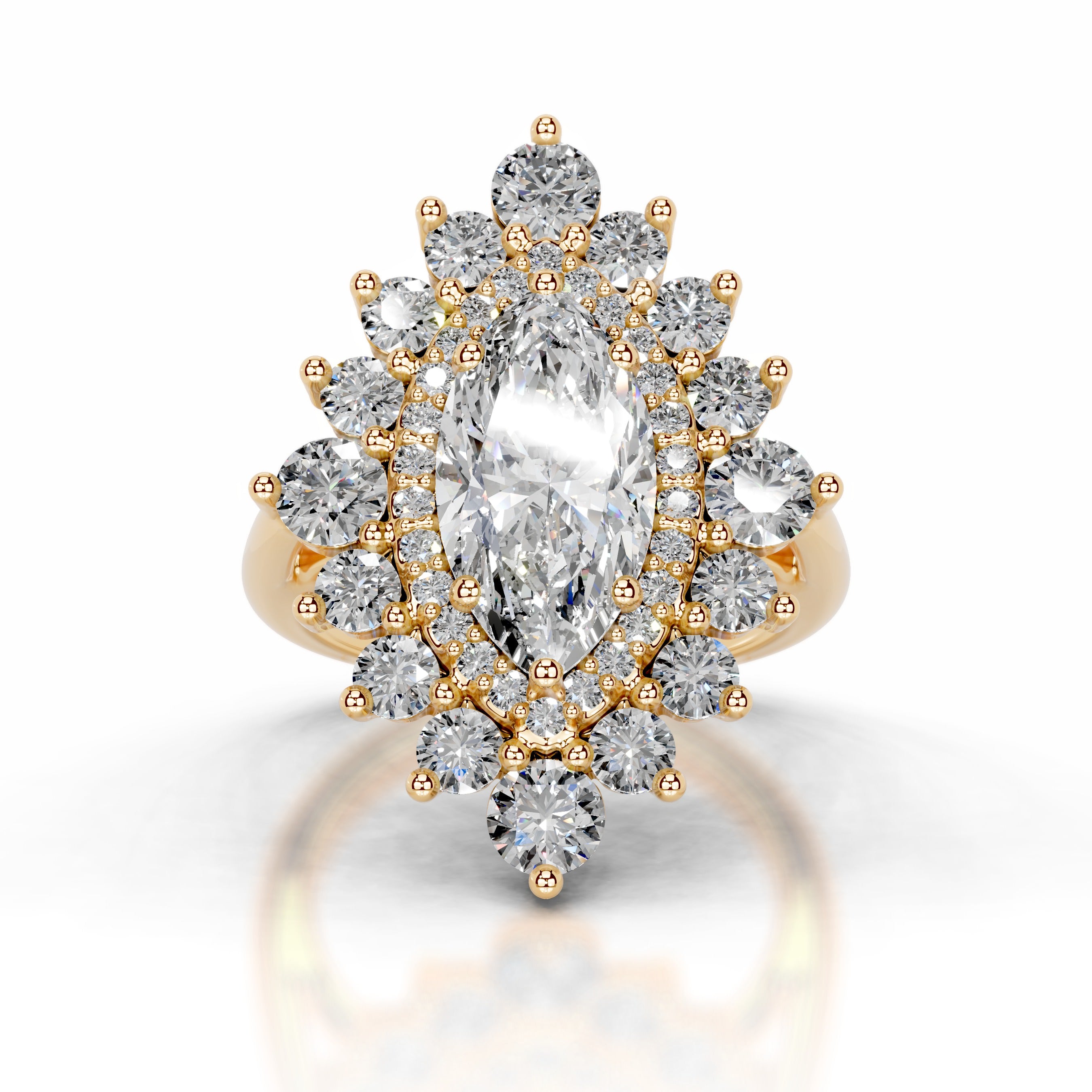 Bruna Diamond Engagement Ring - 18K Yellow Gold