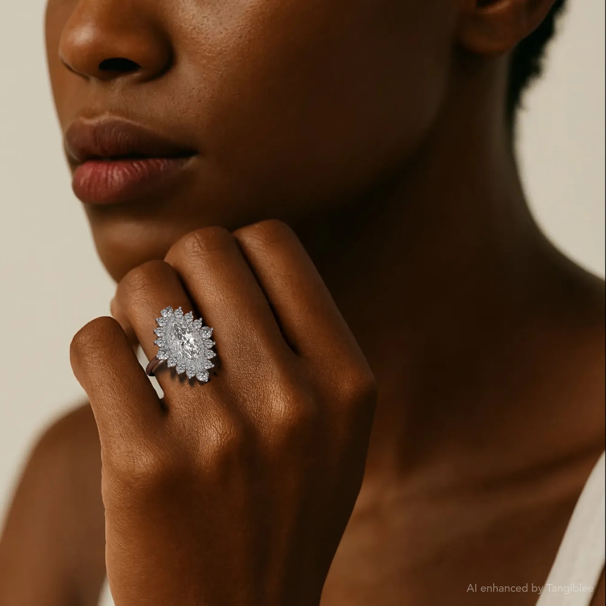 Bruna Diamond Engagement Ring - 14 White Gold