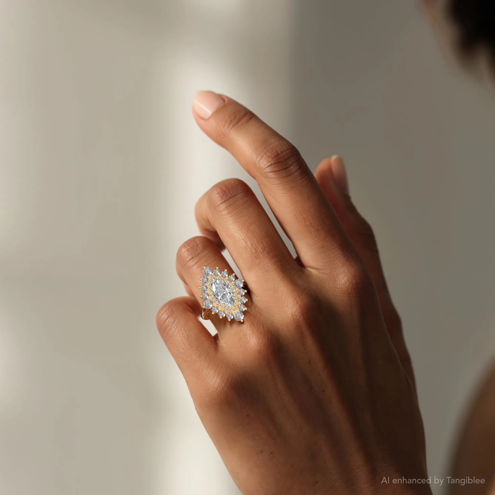 Bruna Diamond Engagement Ring - 18K Yellow Gold