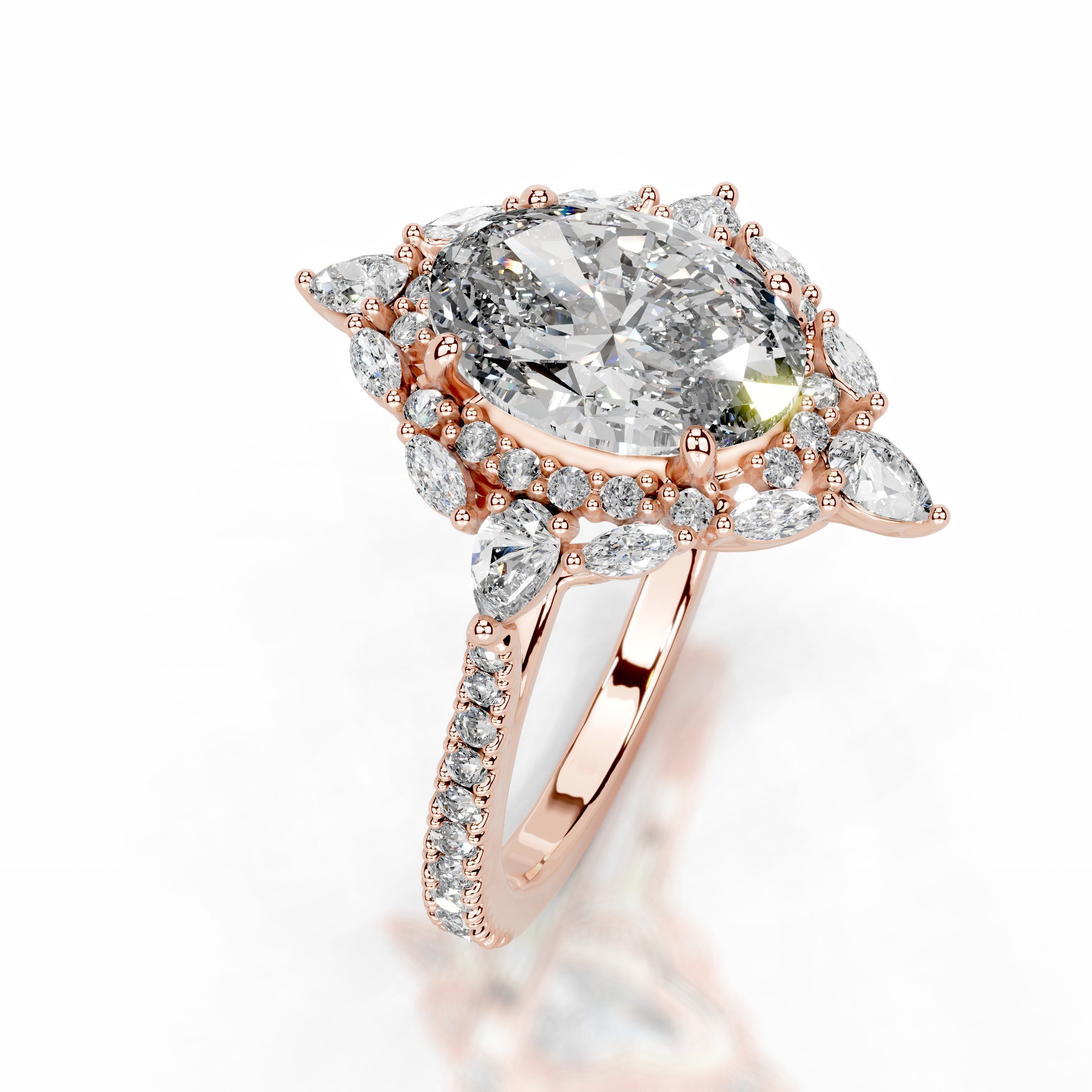 Augustina Diamond Engagement Ring - 14K Rose Gold