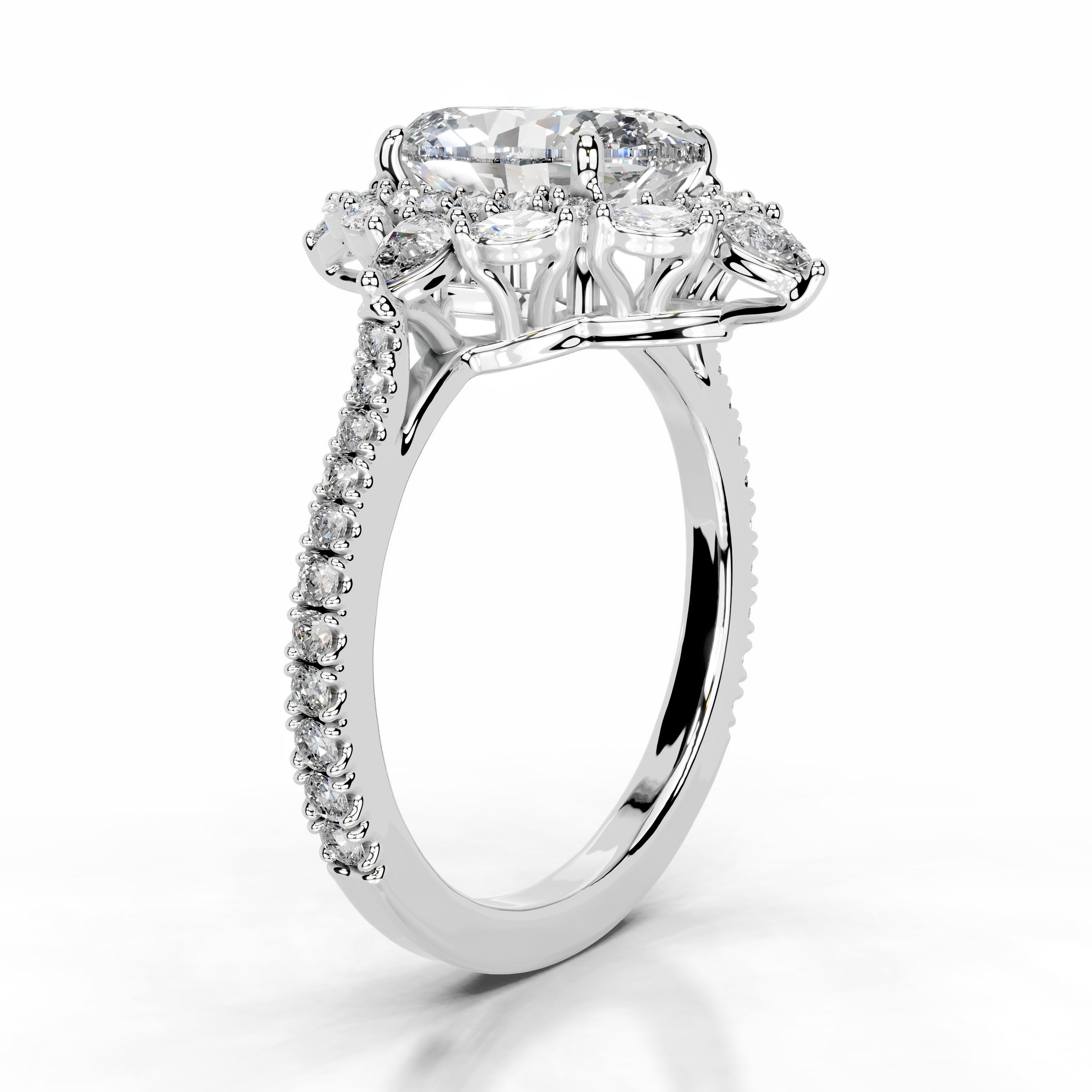 Augustina Diamond Engagement Ring - 18K White Gold