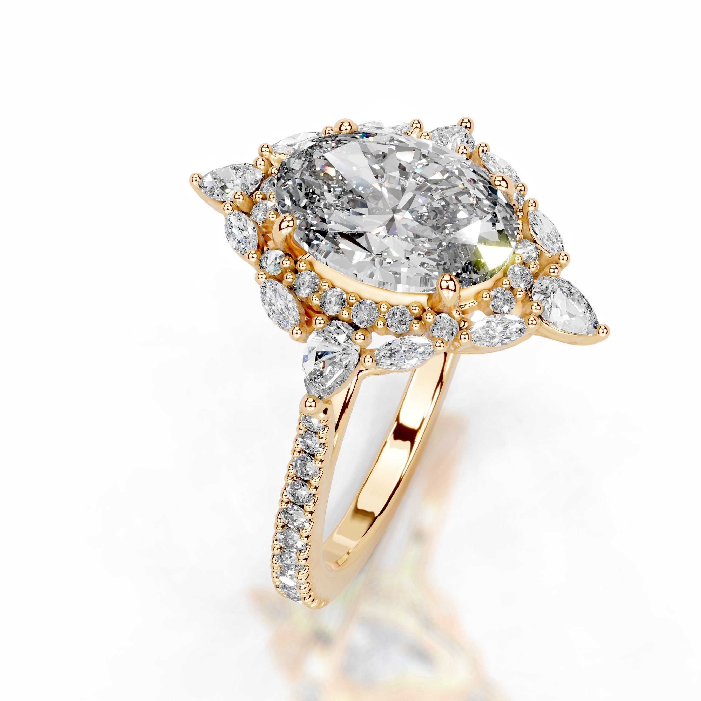 Augustina Diamond Engagement Ring - 18K Yellow Gold