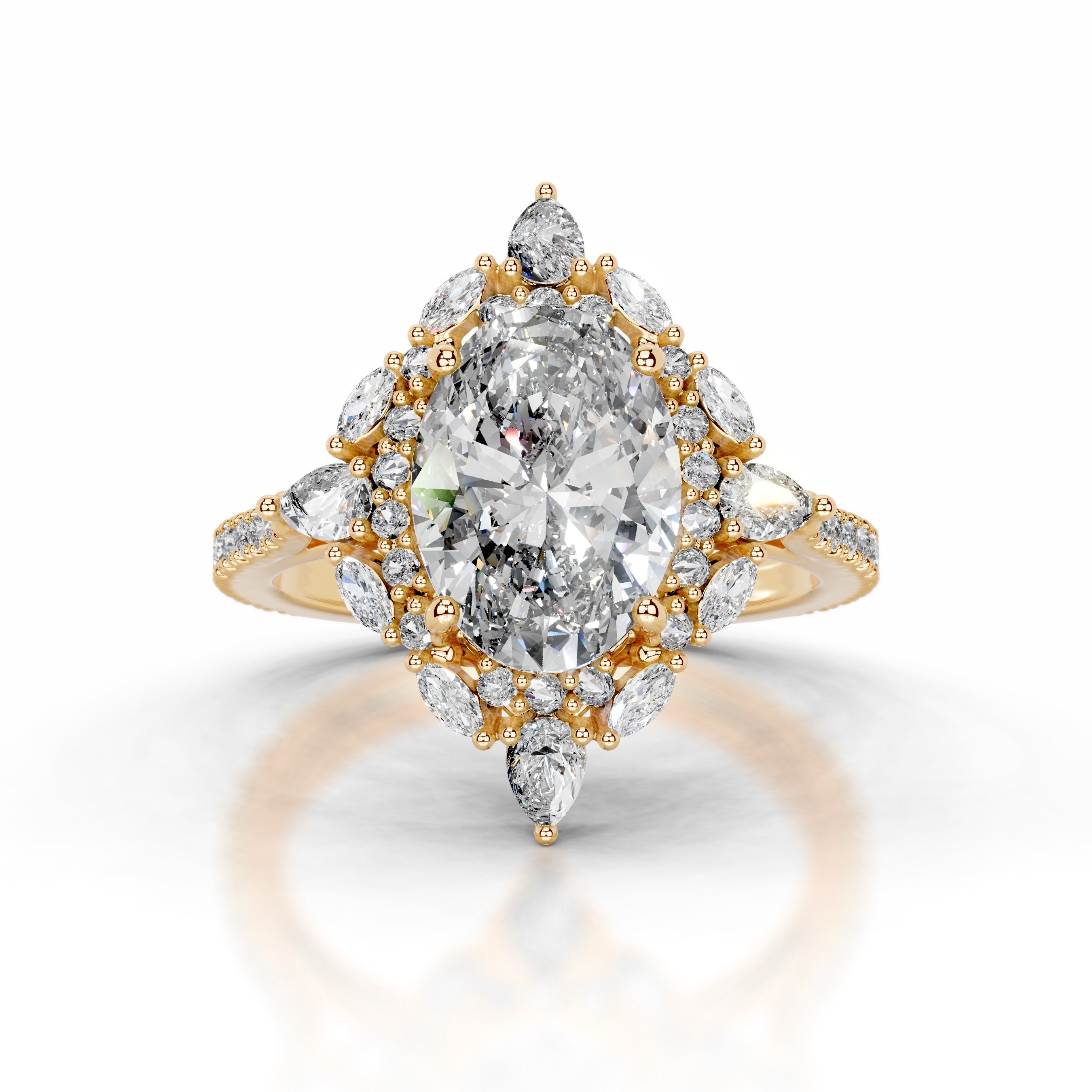 Augustina Diamond Engagement Ring - 18K Yellow Gold