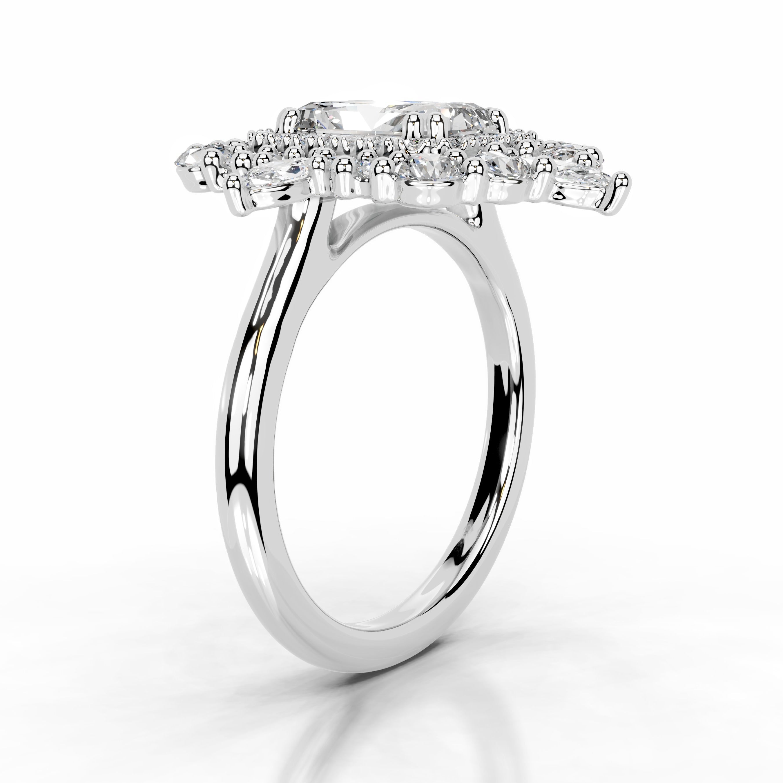 Alberta Diamond Engagement Ring - 18K White Gold