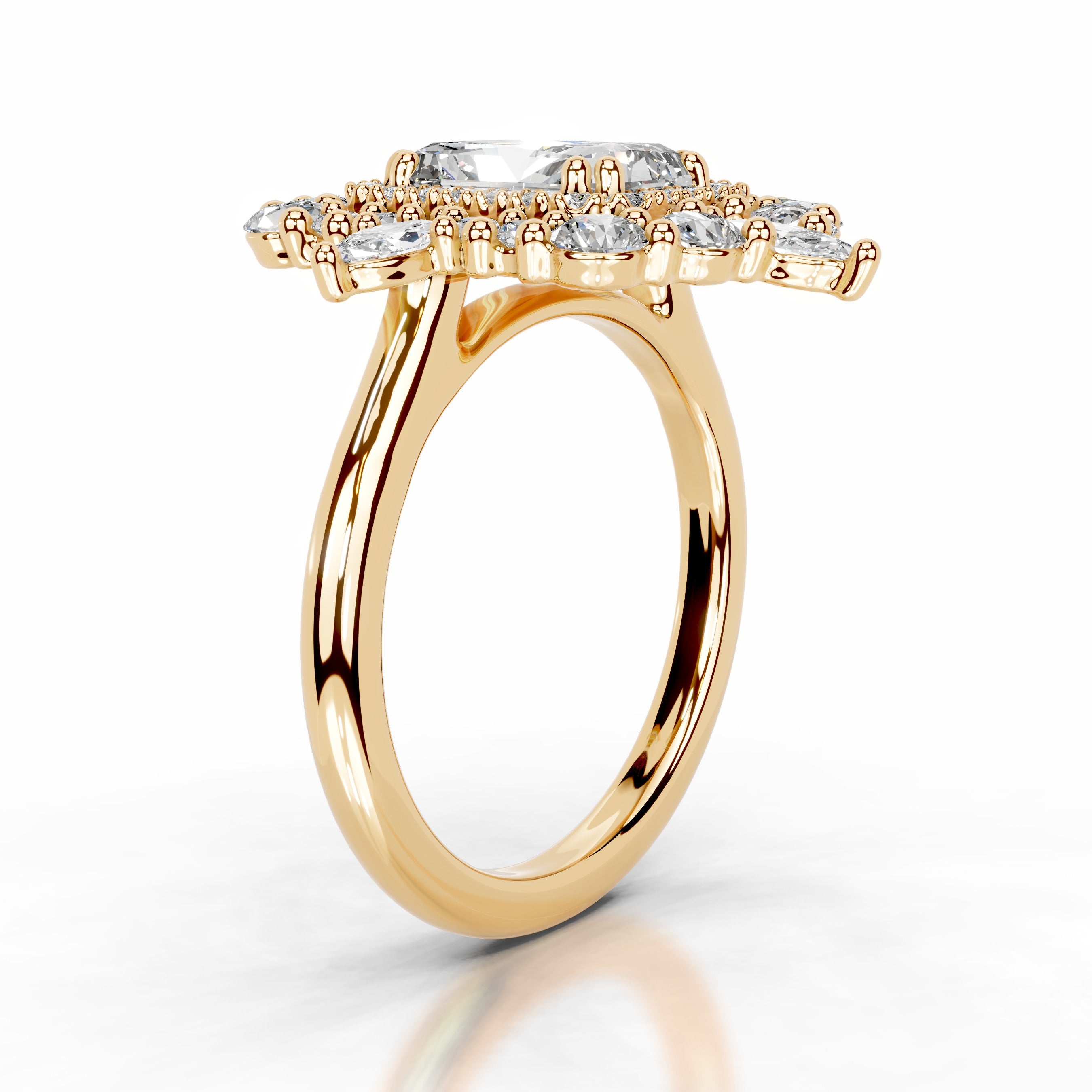 Alberta Diamond Engagement Ring - 18K Yellow Gold