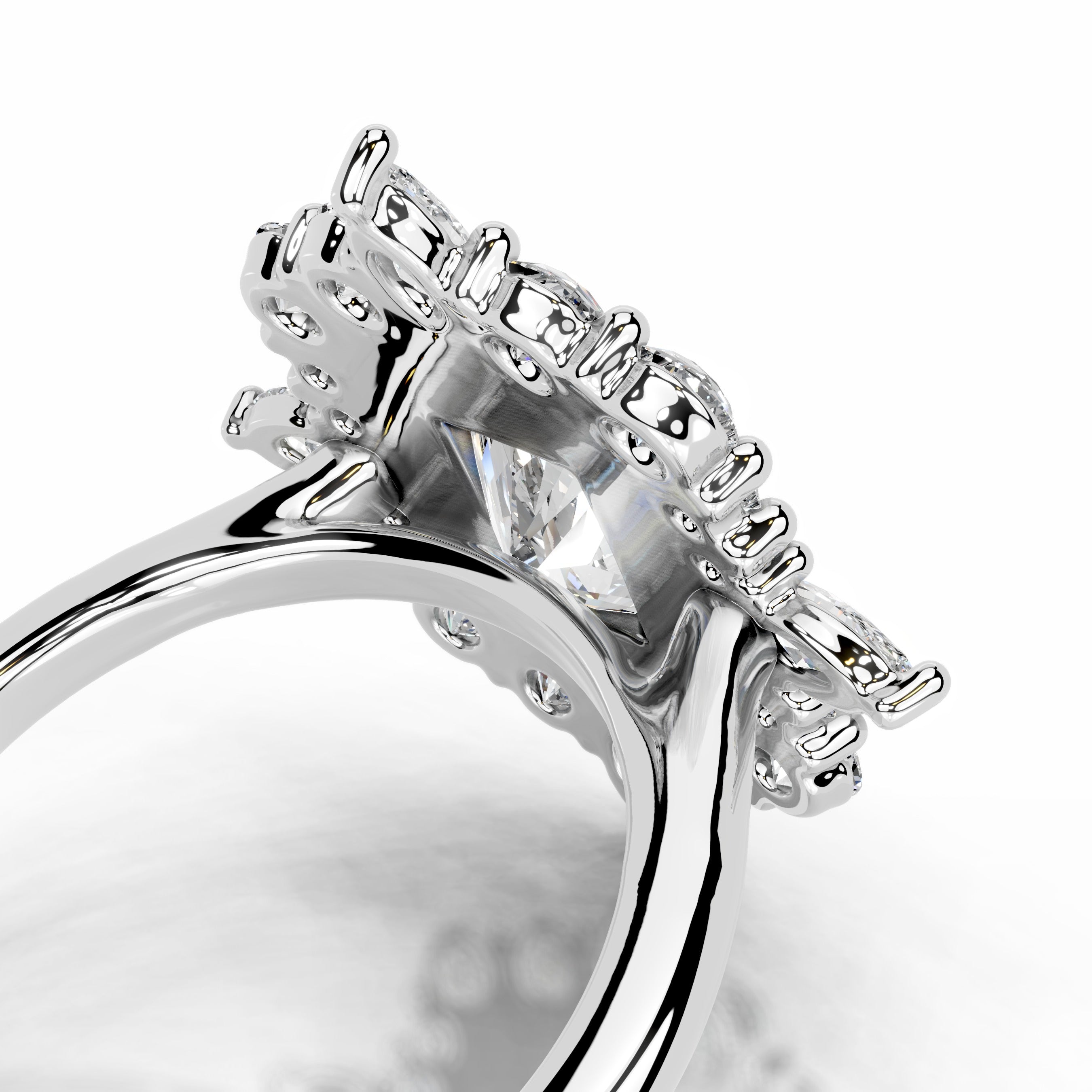 Alberta Diamond Engagement Ring - 18K White Gold