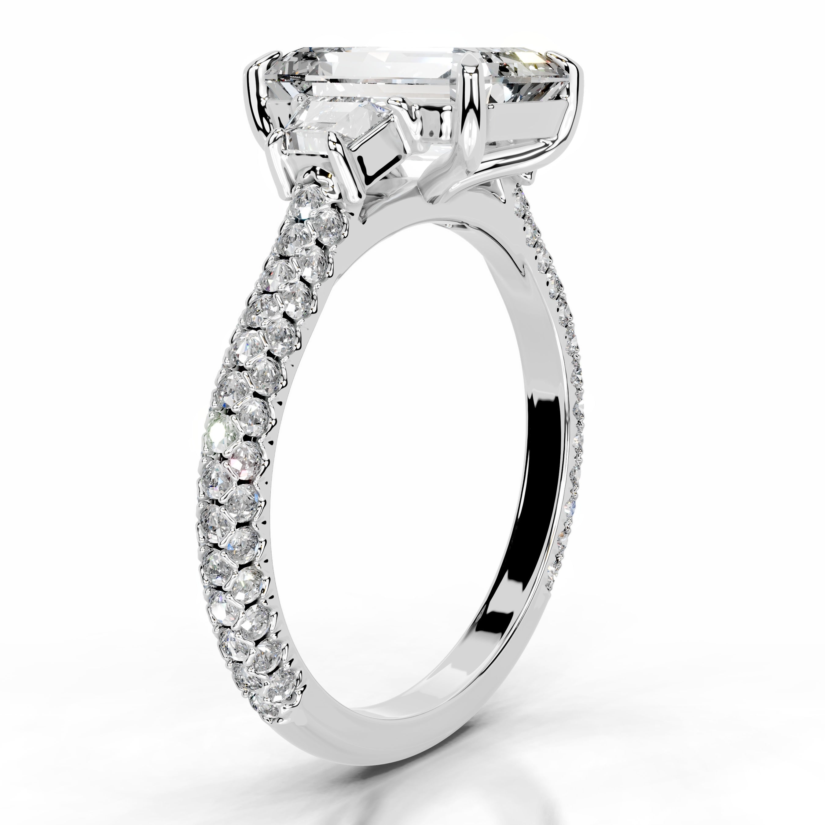 Cruz Diamond Engagement Ring - 18K White Gold