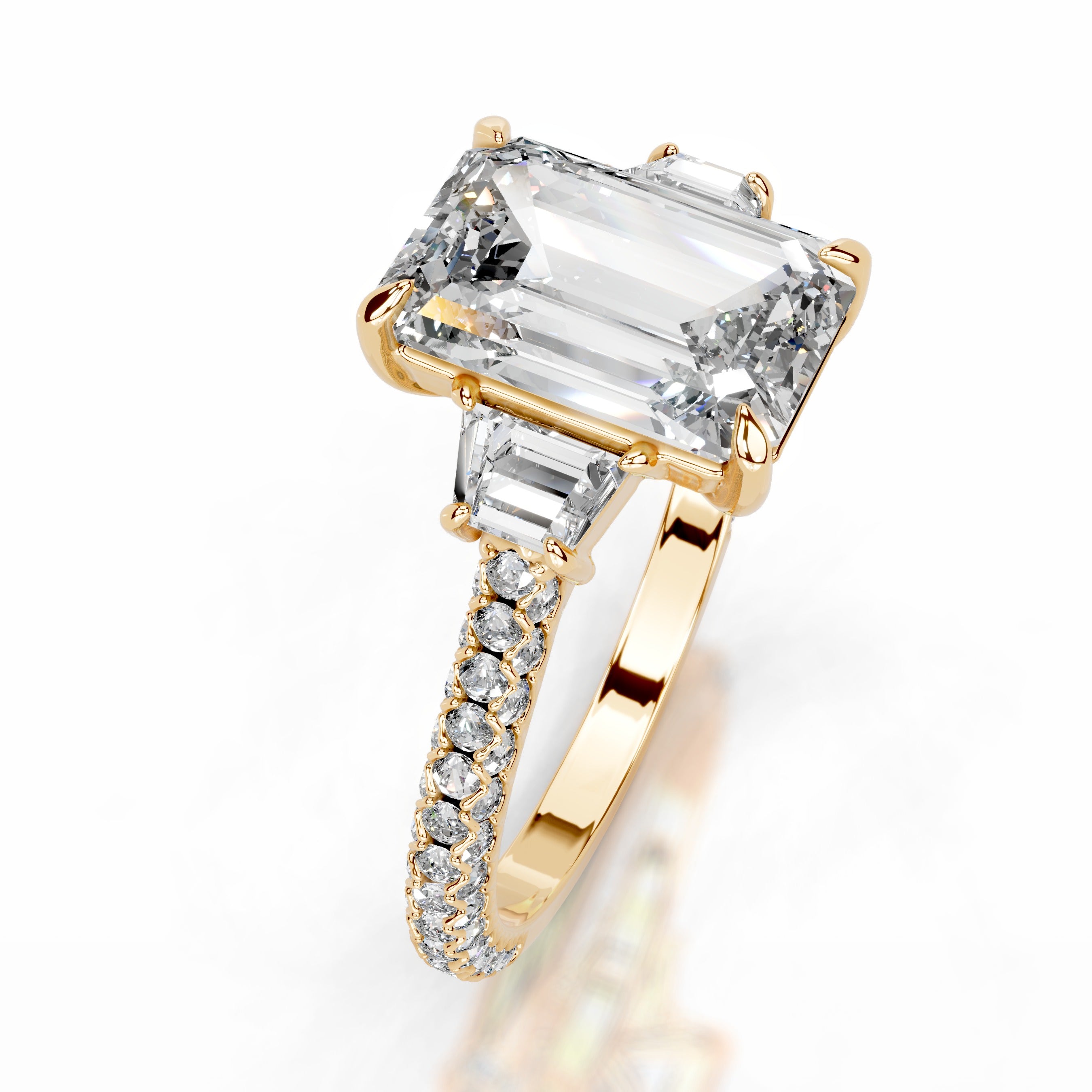 Cruz Diamond Engagement Ring - 18K Yellow Gold