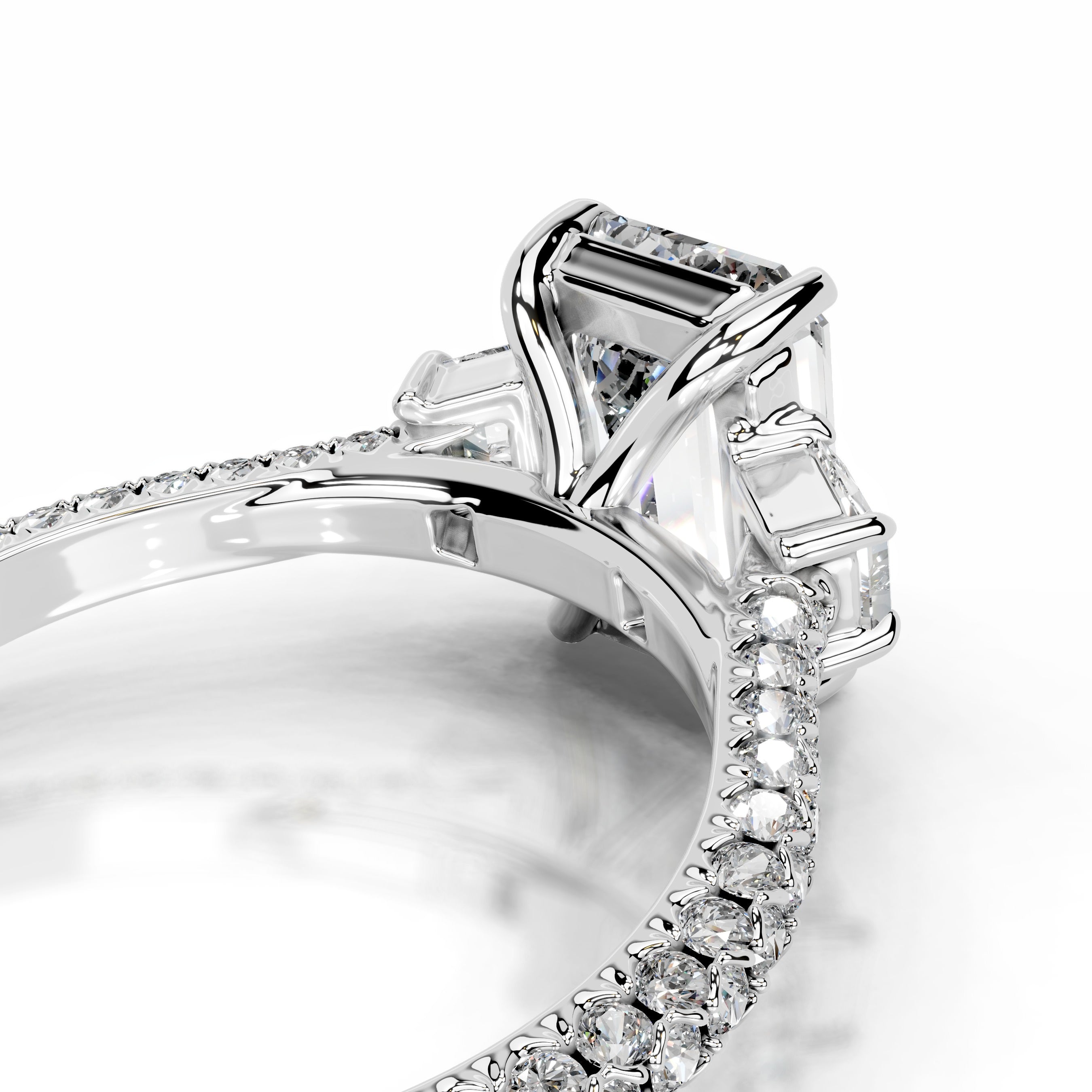 Cruz Diamond Engagement Ring - 18K White Gold