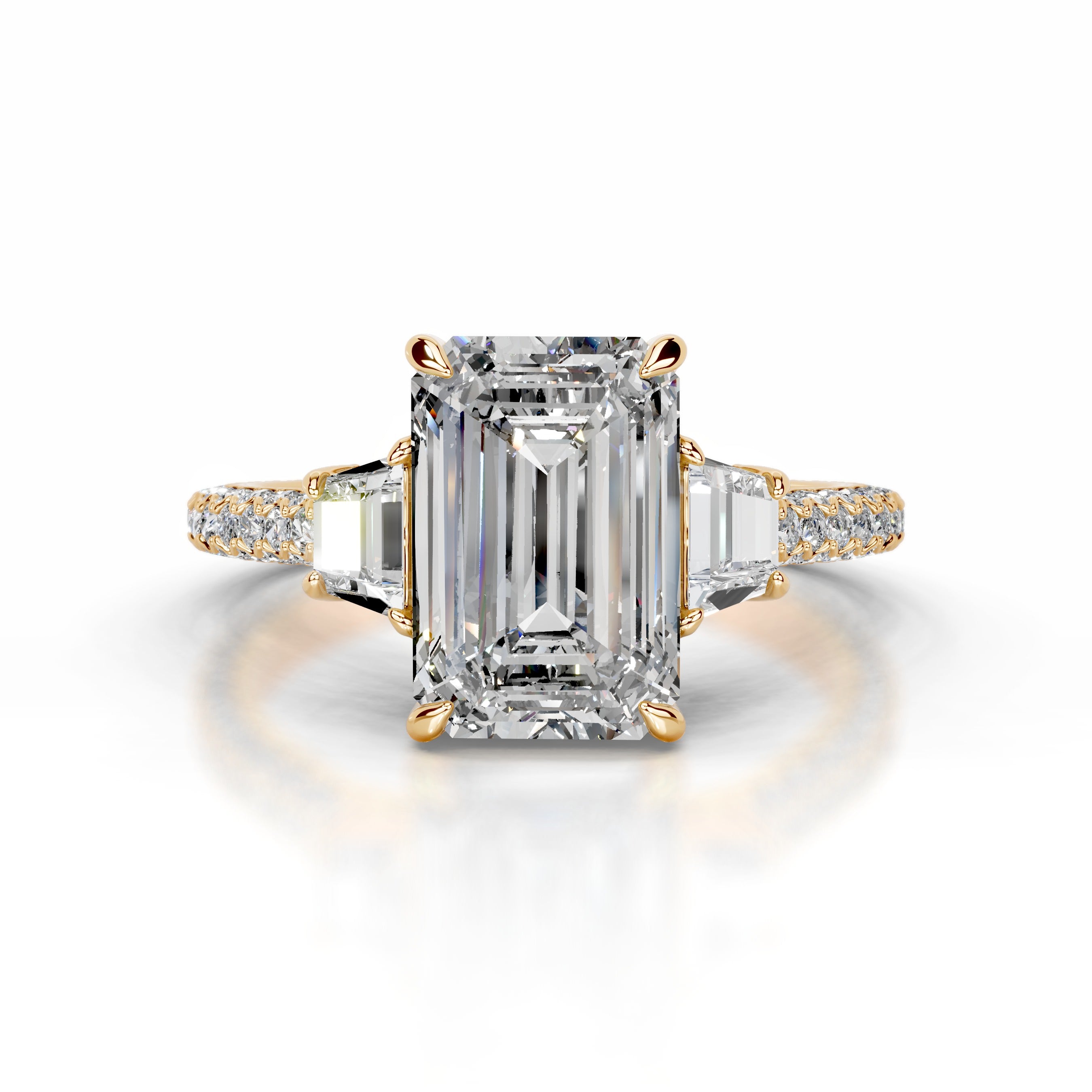 Cruz Diamond Engagement Ring - 18K Yellow Gold