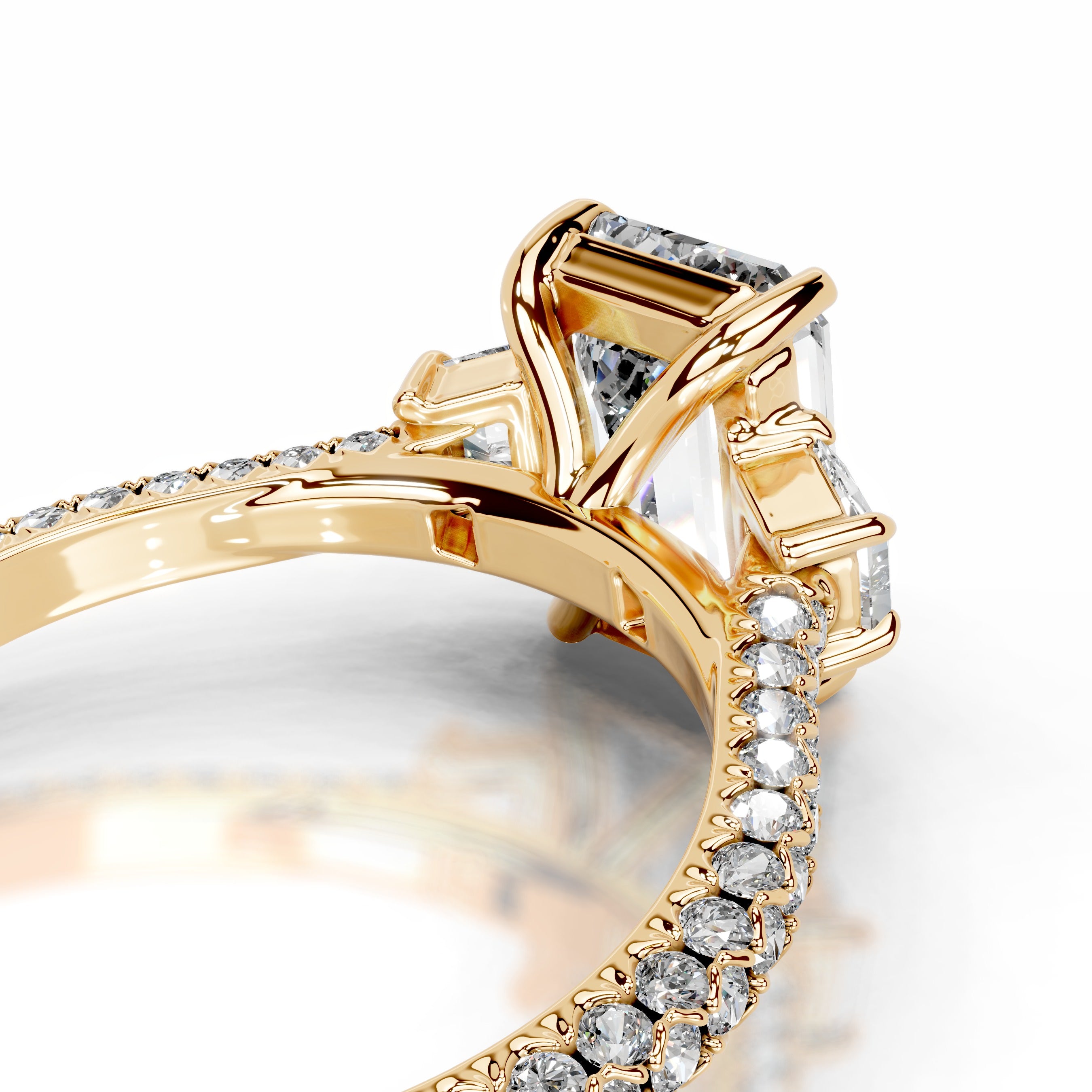 Cruz Diamond Engagement Ring - 18K Yellow Gold