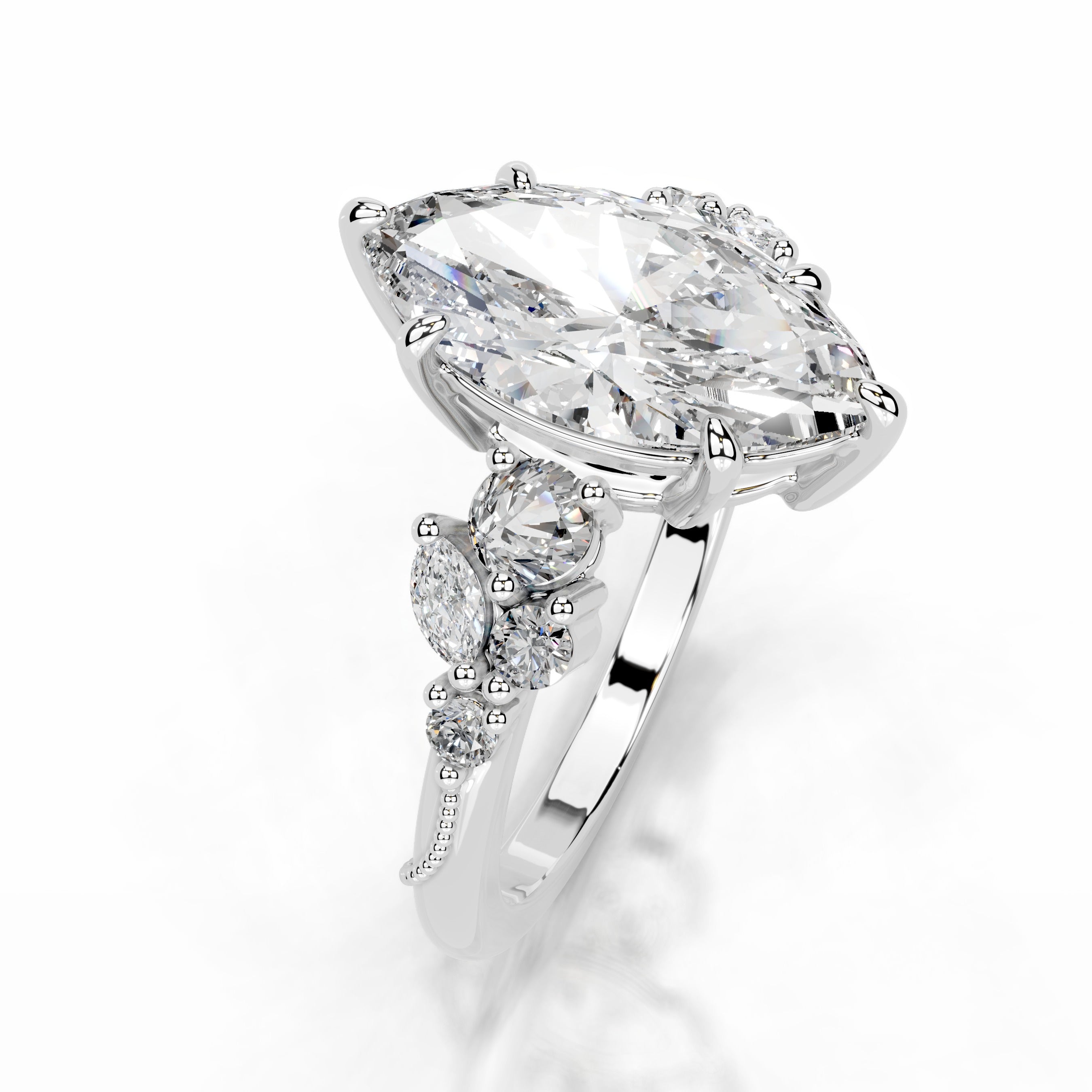 Eduarda Diamond Engagement Ring - 18K White Gold