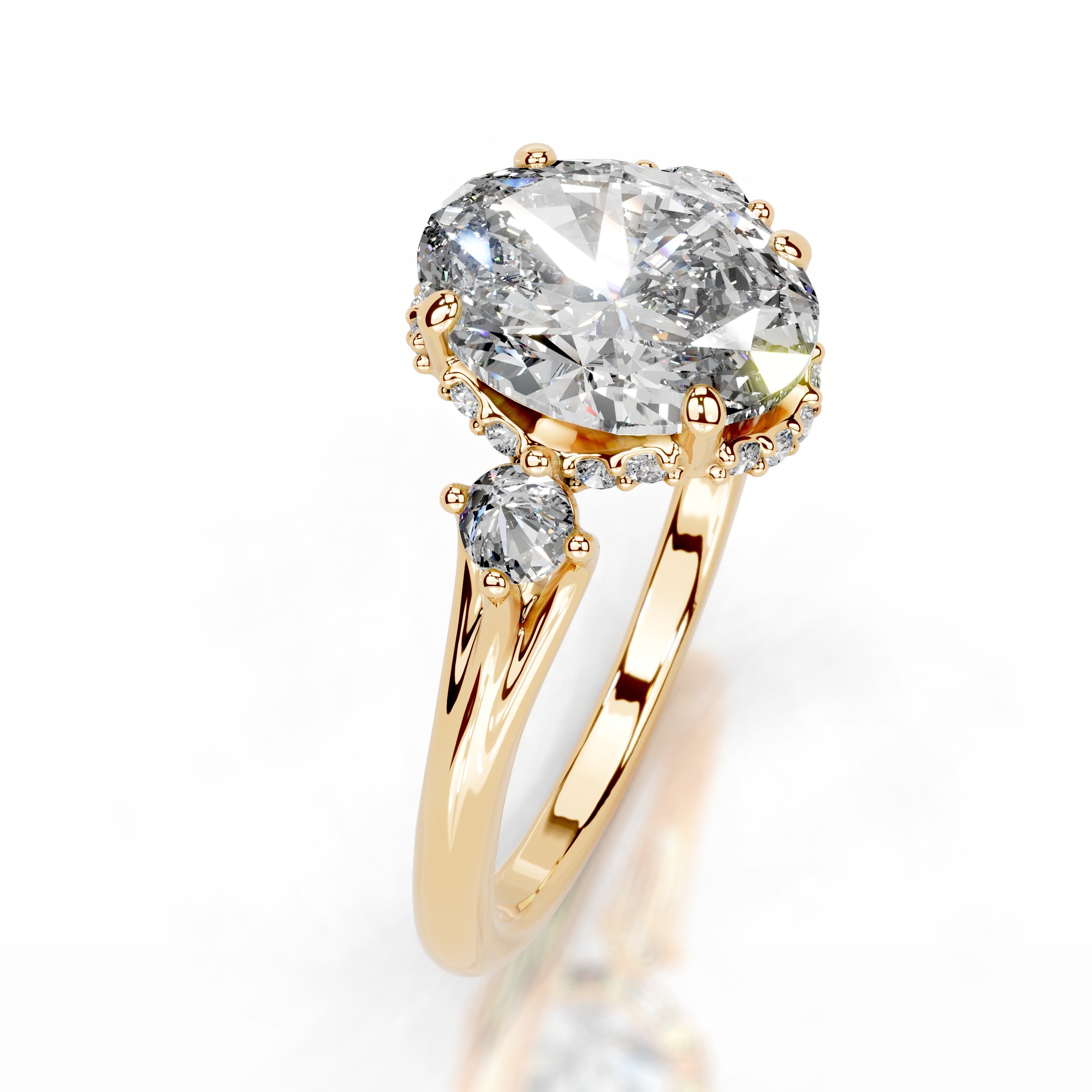 Antonia Diamond Engagement Ring - 18K Yellow Gold