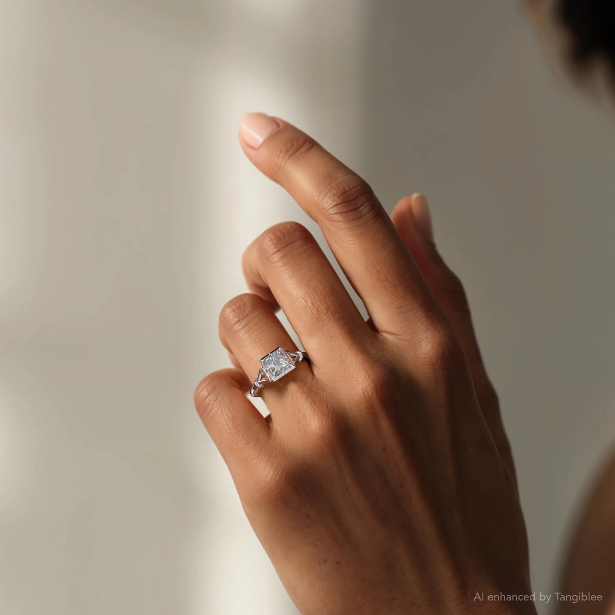 Estrella Diamond Engagement Ring - 18K White Gold