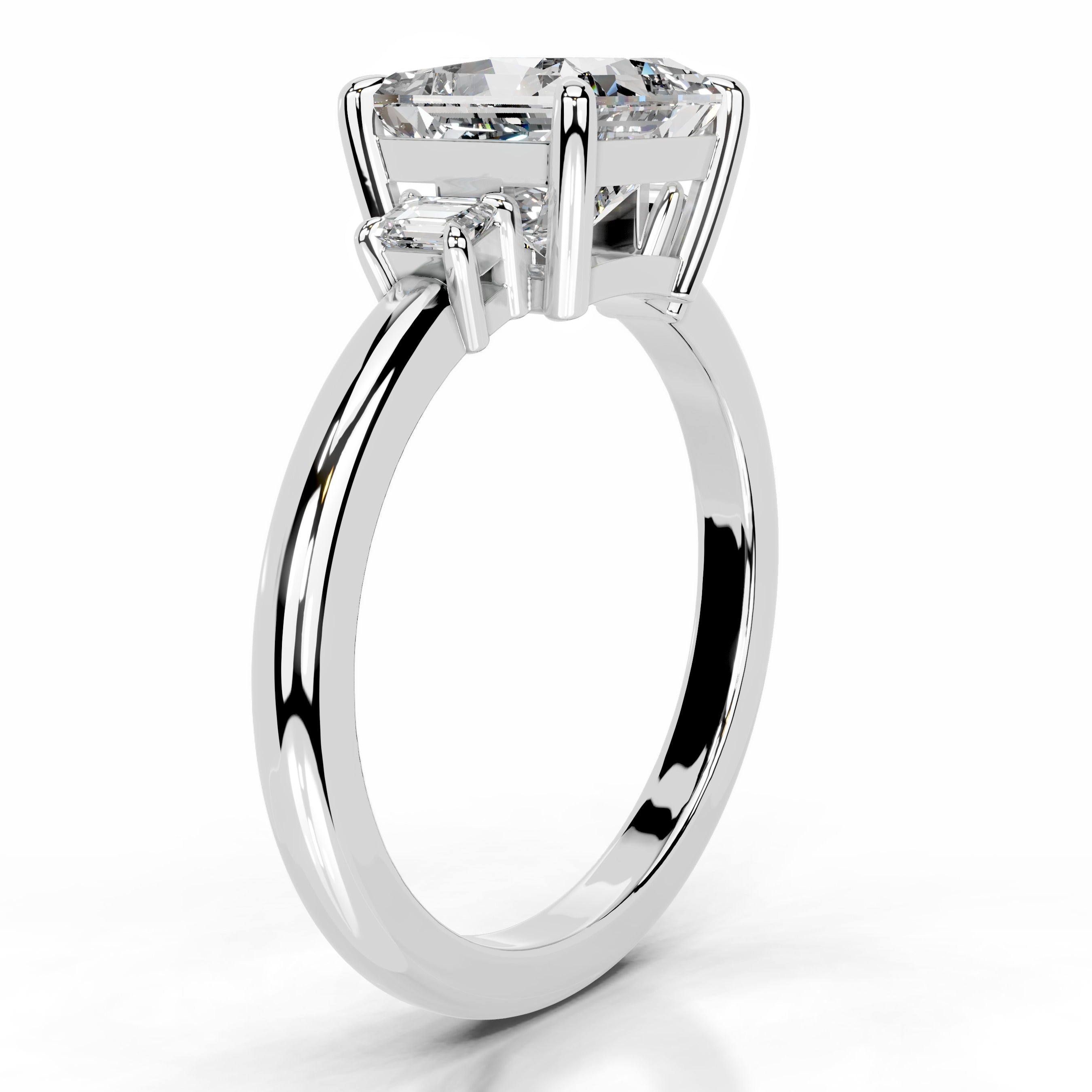 Luz Diamond Engagement Ring - 18K White Gold