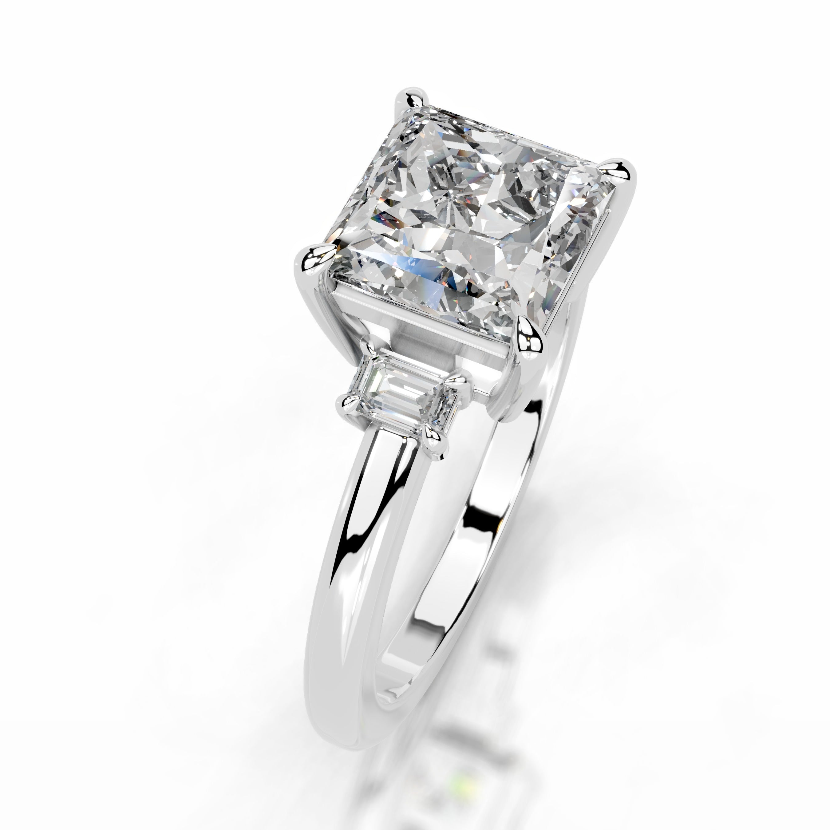 Luz Diamond Engagement Ring - 18K White Gold - Main Stone 2.07 Carat