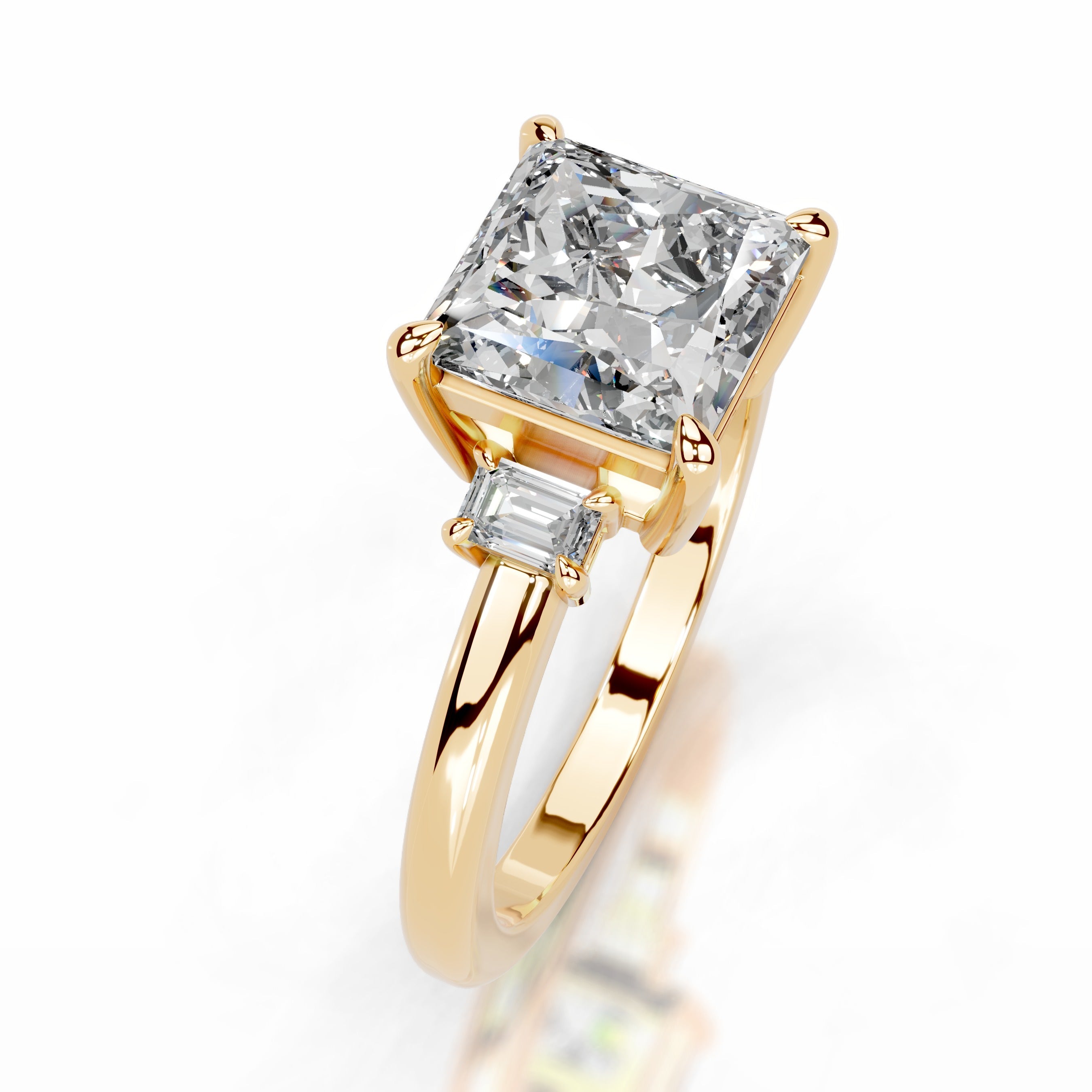 Luz Diamond Engagement Ring - 18K Yellow Gold - Main Stone 2.07 Carat