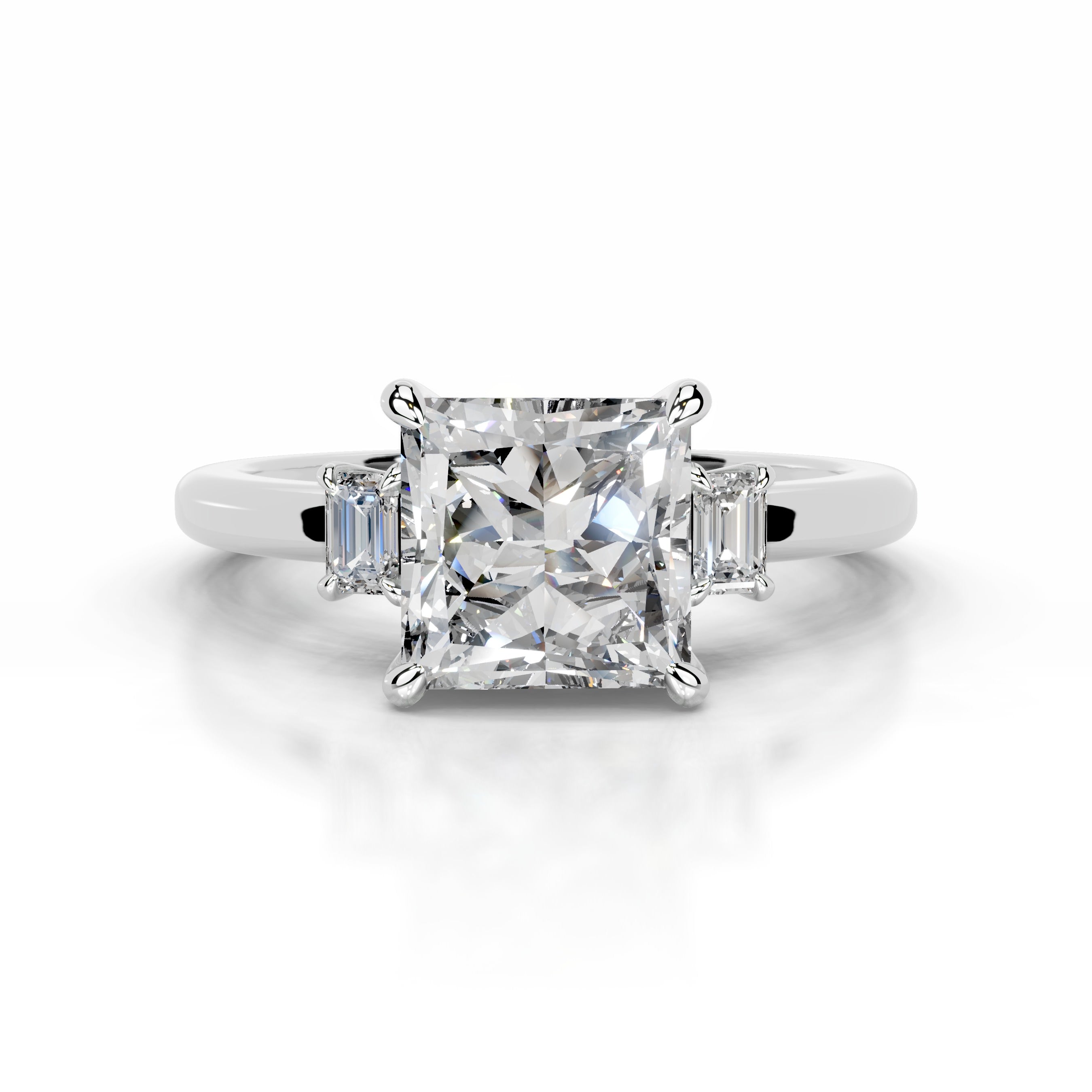 Luz Diamond Engagement Ring - 18K White Gold