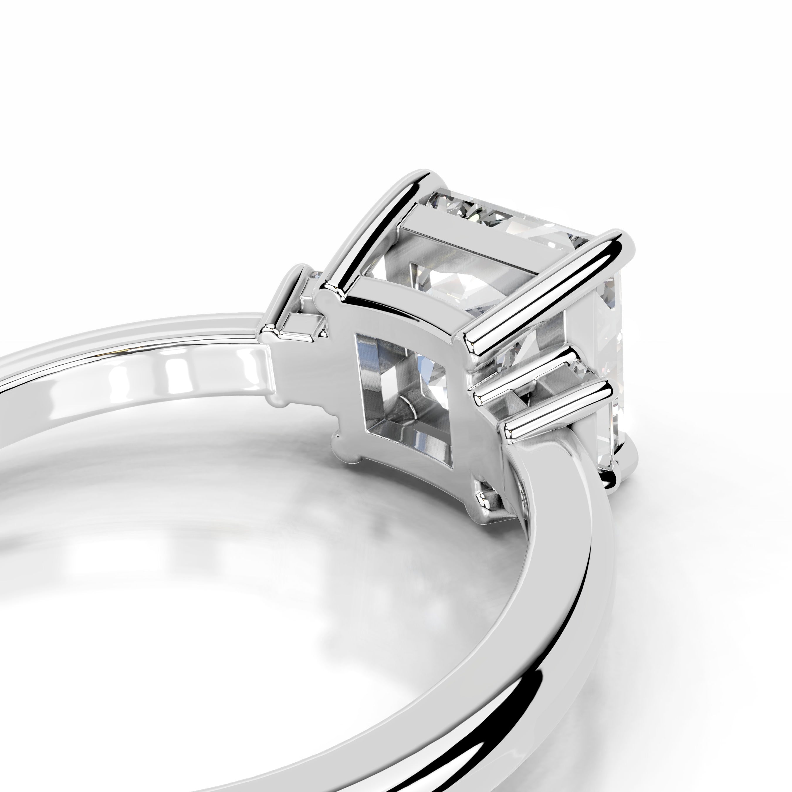 Luz Diamond Engagement Ring - 18K White Gold