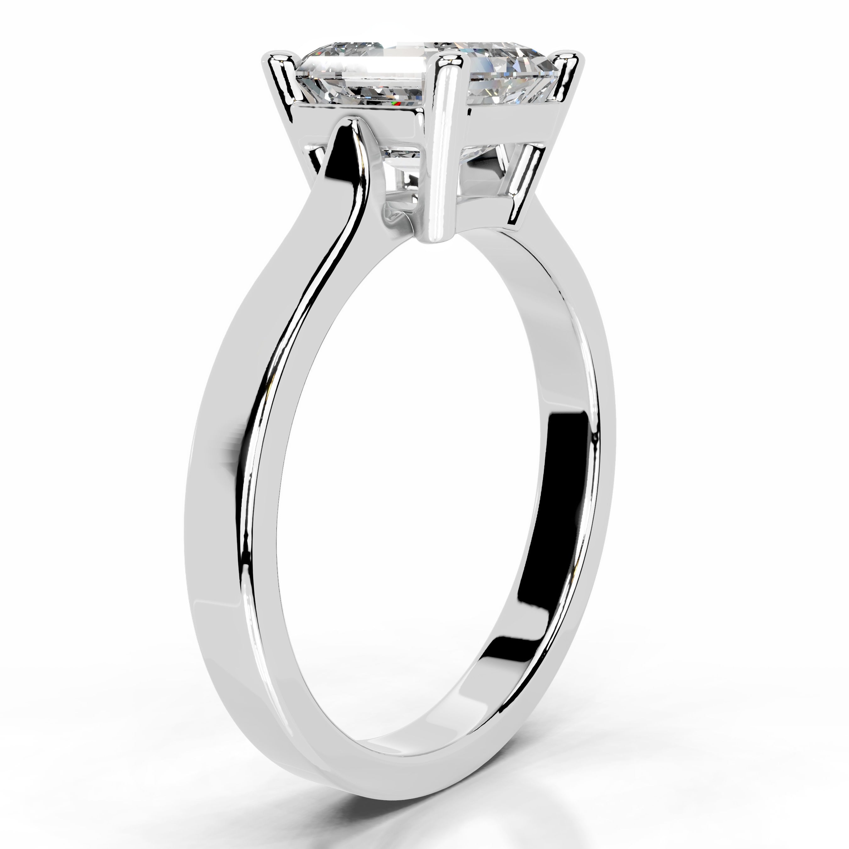 Daisy Diamond Engagement Ring - 14K White Gold