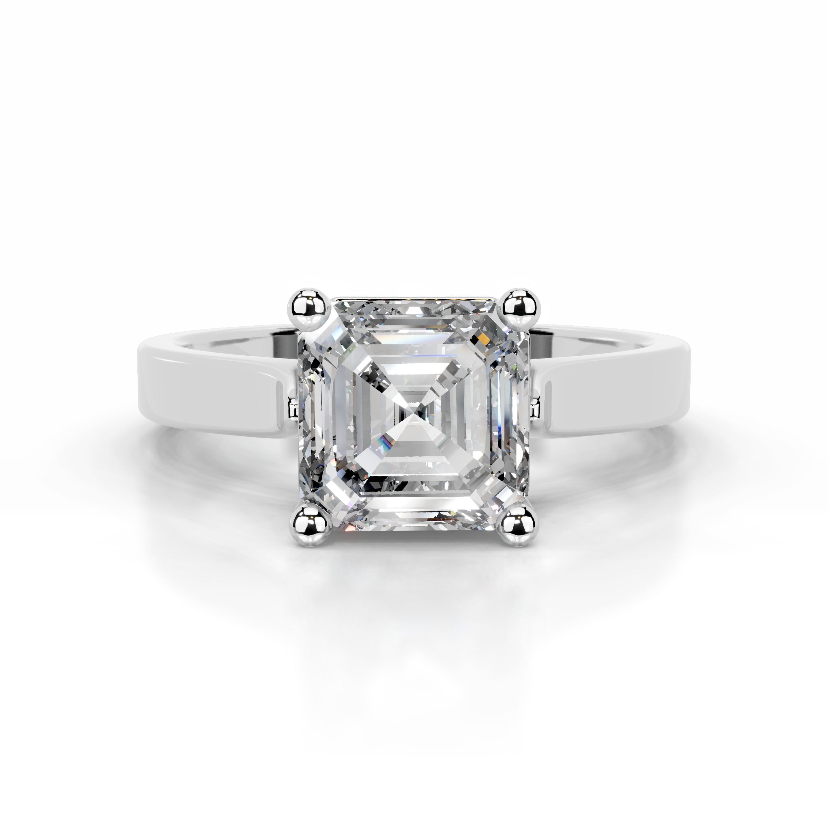 Daisy Diamond Engagement Ring - 14K White Gold