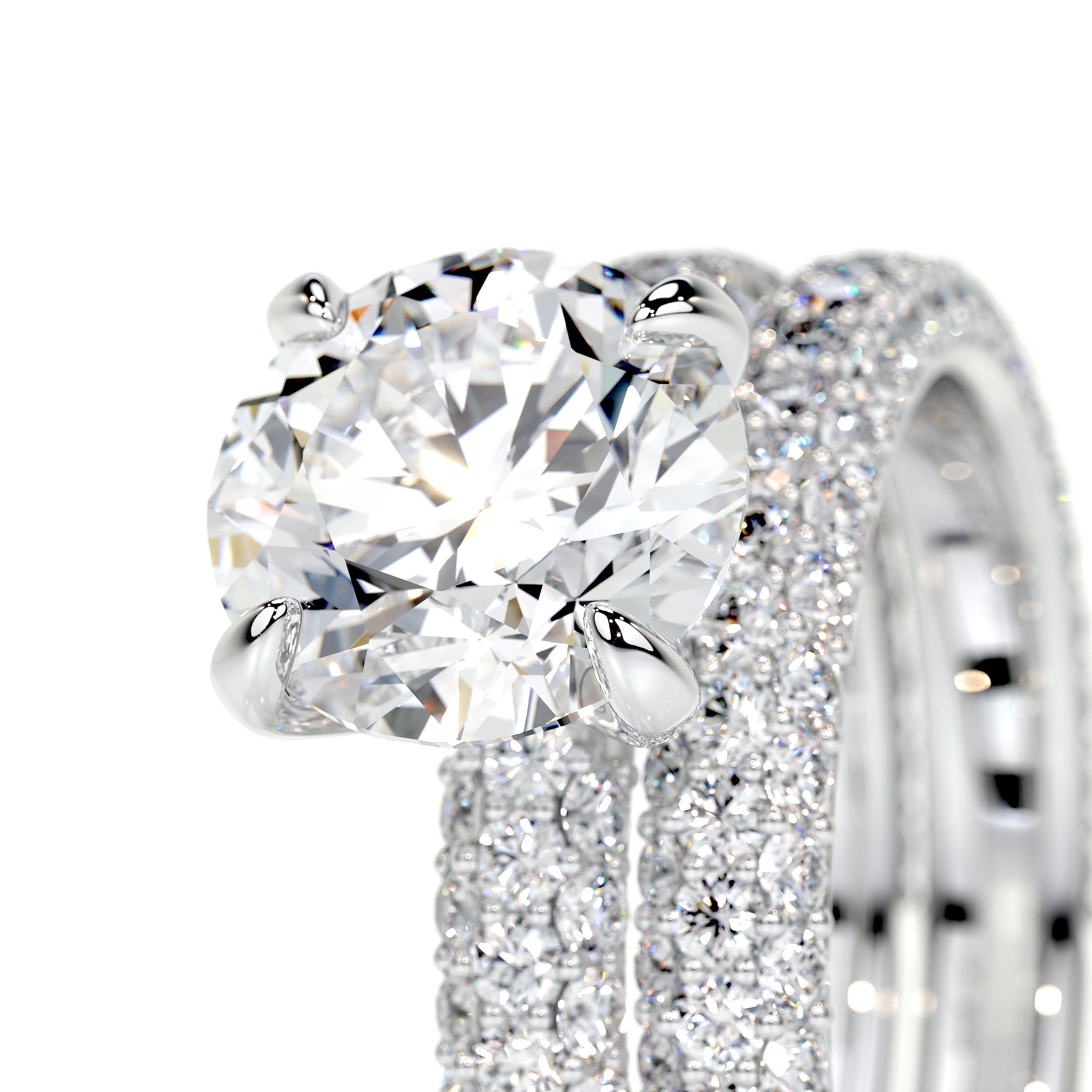 Charlotte Lab Grown Diamond Bridal Set   (4 Carat) -14K White Gold