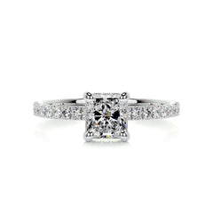 Deborah Moissanite & Diamond Ring -18K White Gold