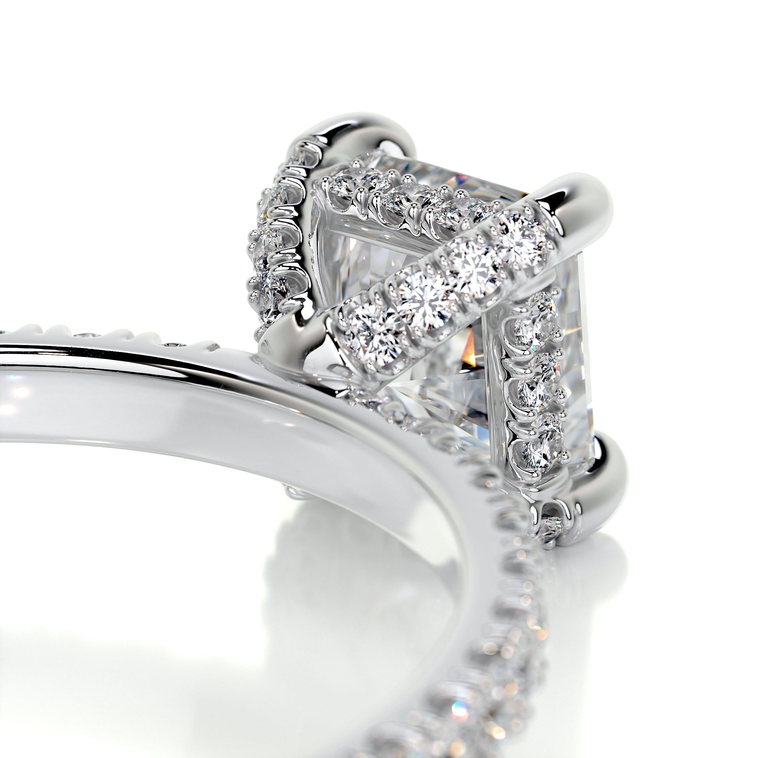 Deborah Moissanite & Diamonds Ring -14K White Gold